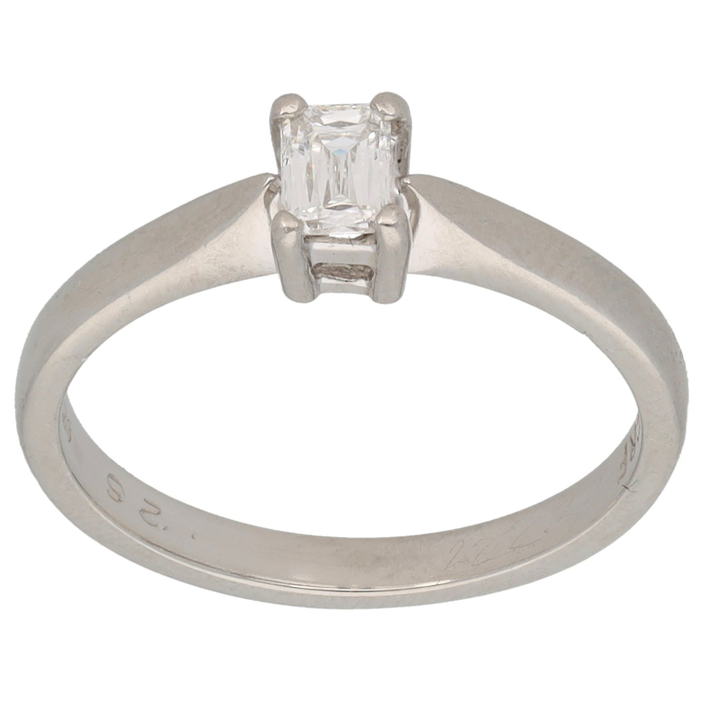 Platinum 0.26ct Diamond Solitaire Ring Size M