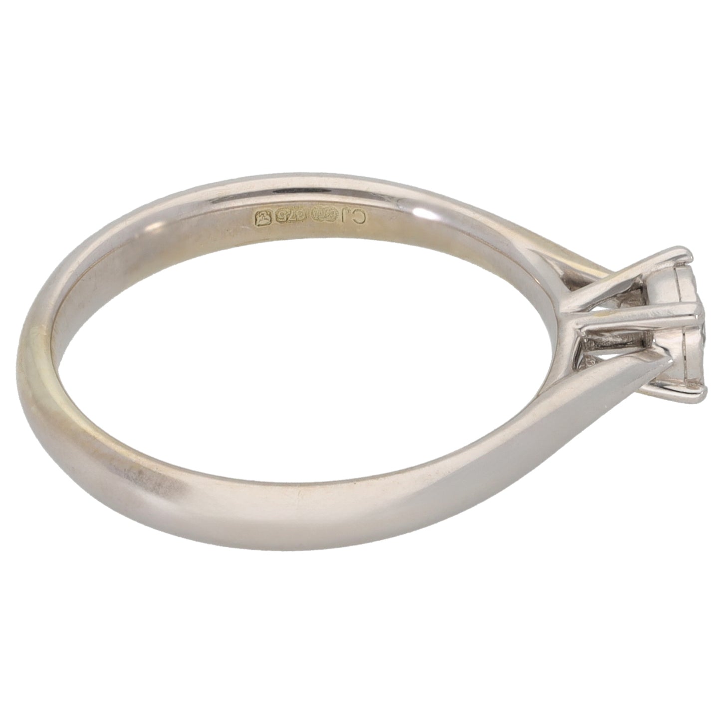 9ct White Gold 0.07ct Diamond Solitaire Ring Size K