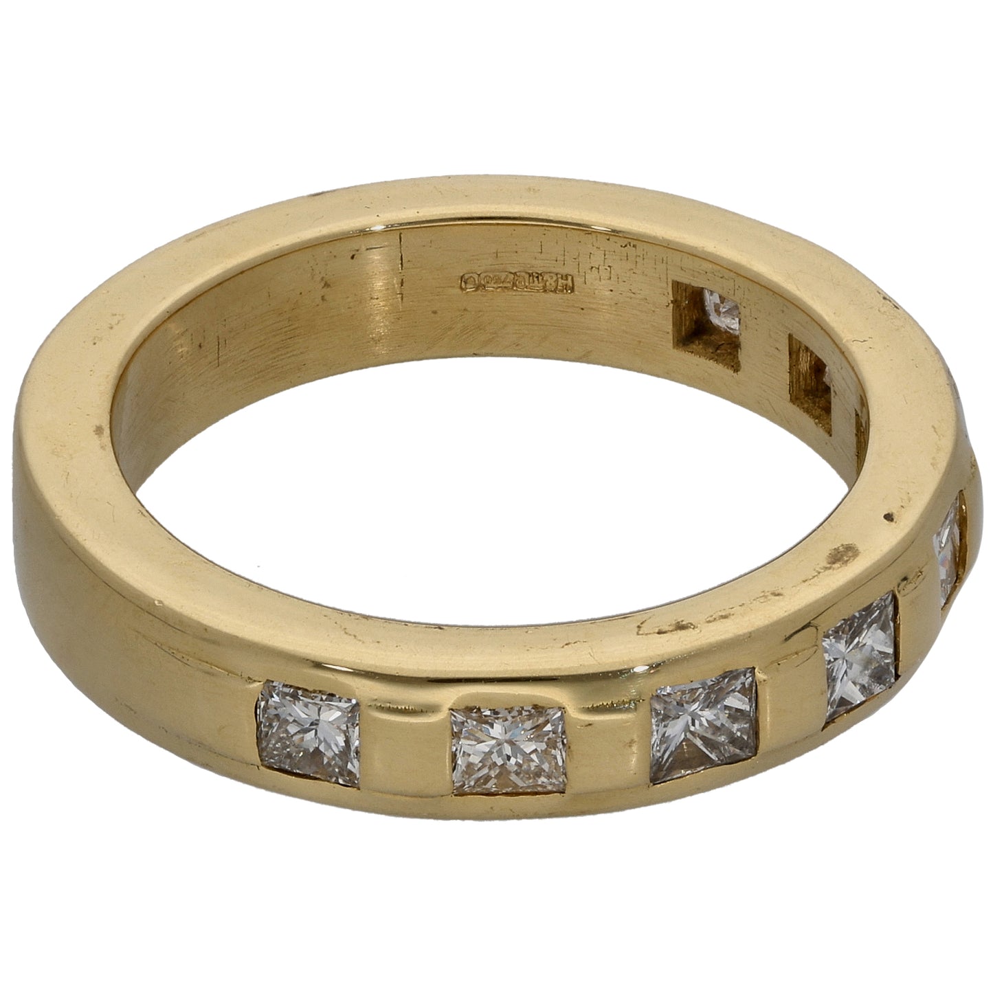 18ct Gold 0.80ct Diamond Half Eternity Ring Size S