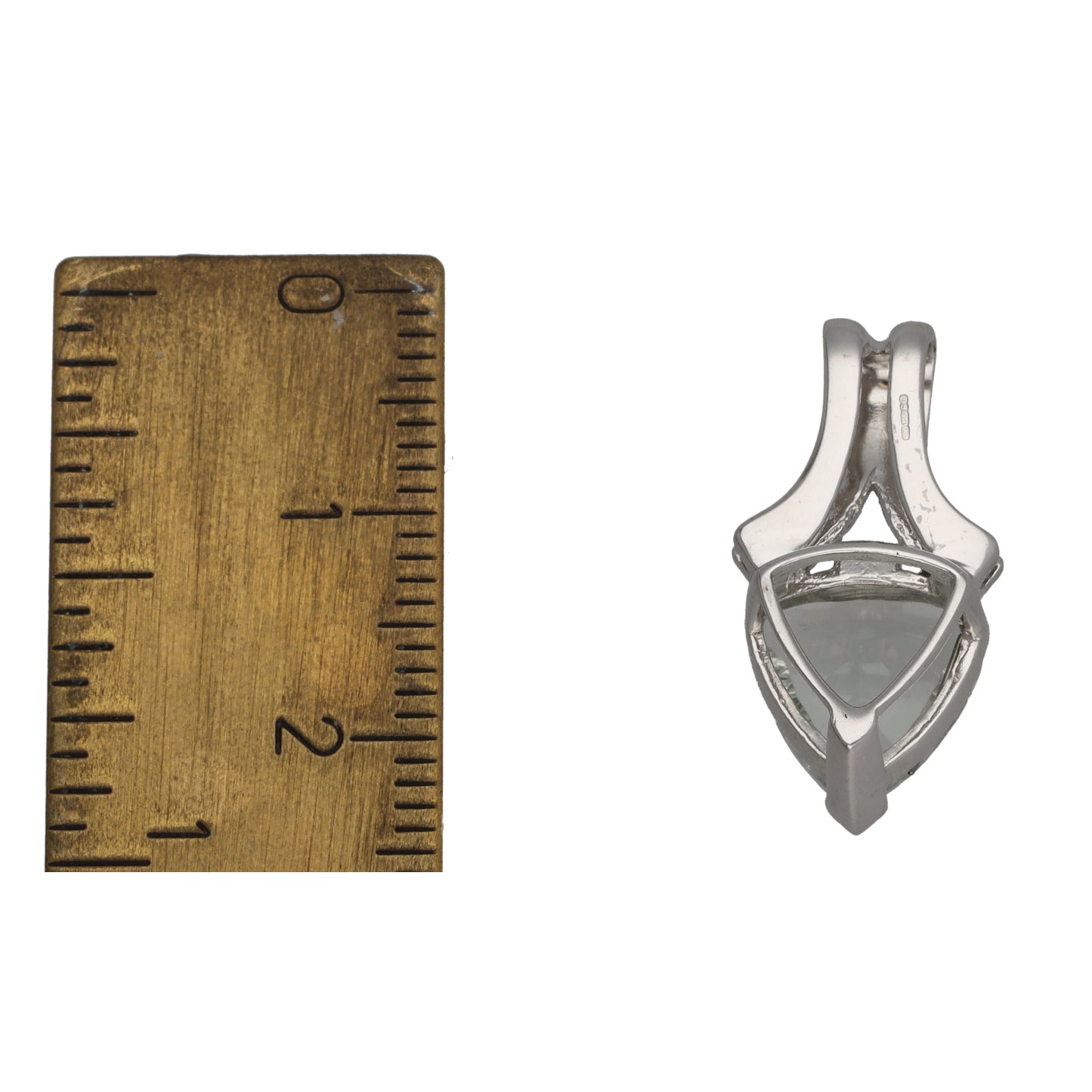 9ct White Gold Green Quartz & 0.16ct Diamond Dress/Cocktail Pendant