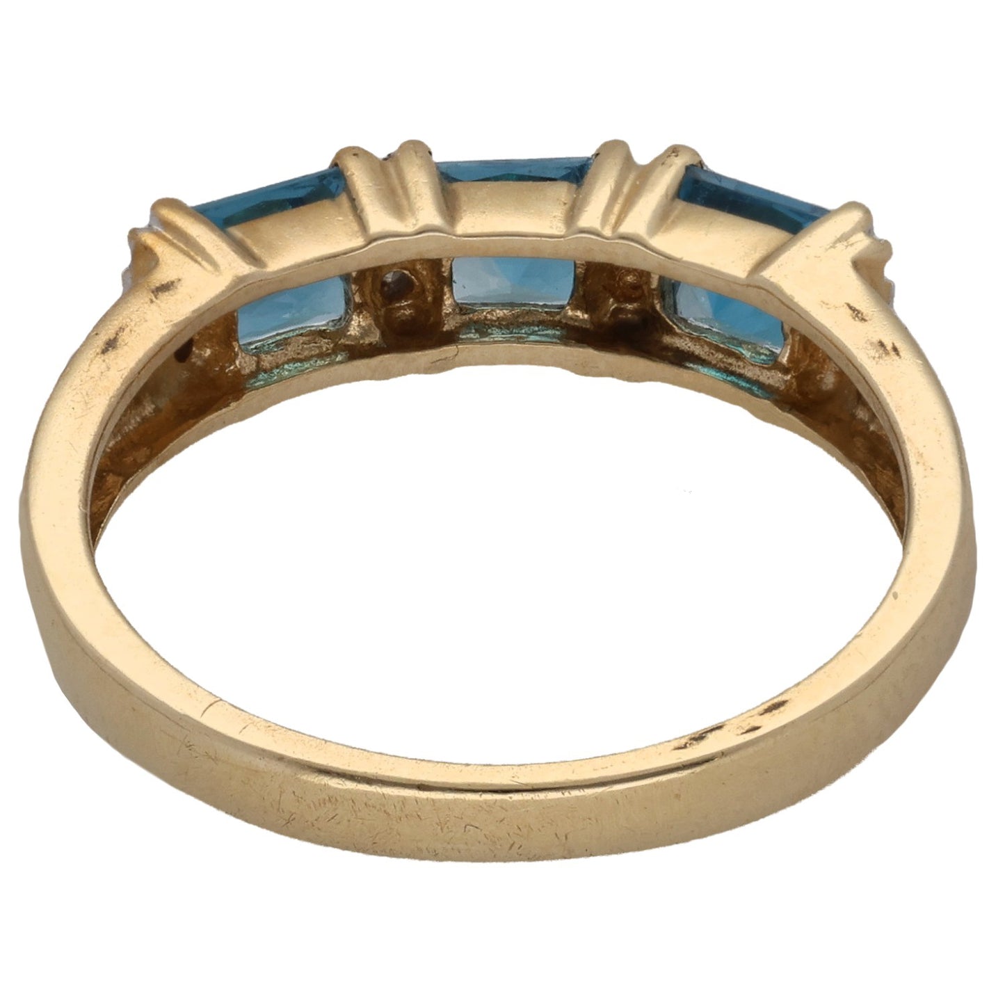 9ct Gold Topaz & 0.04ct Diamond Dress/Cocktail Ring Size N