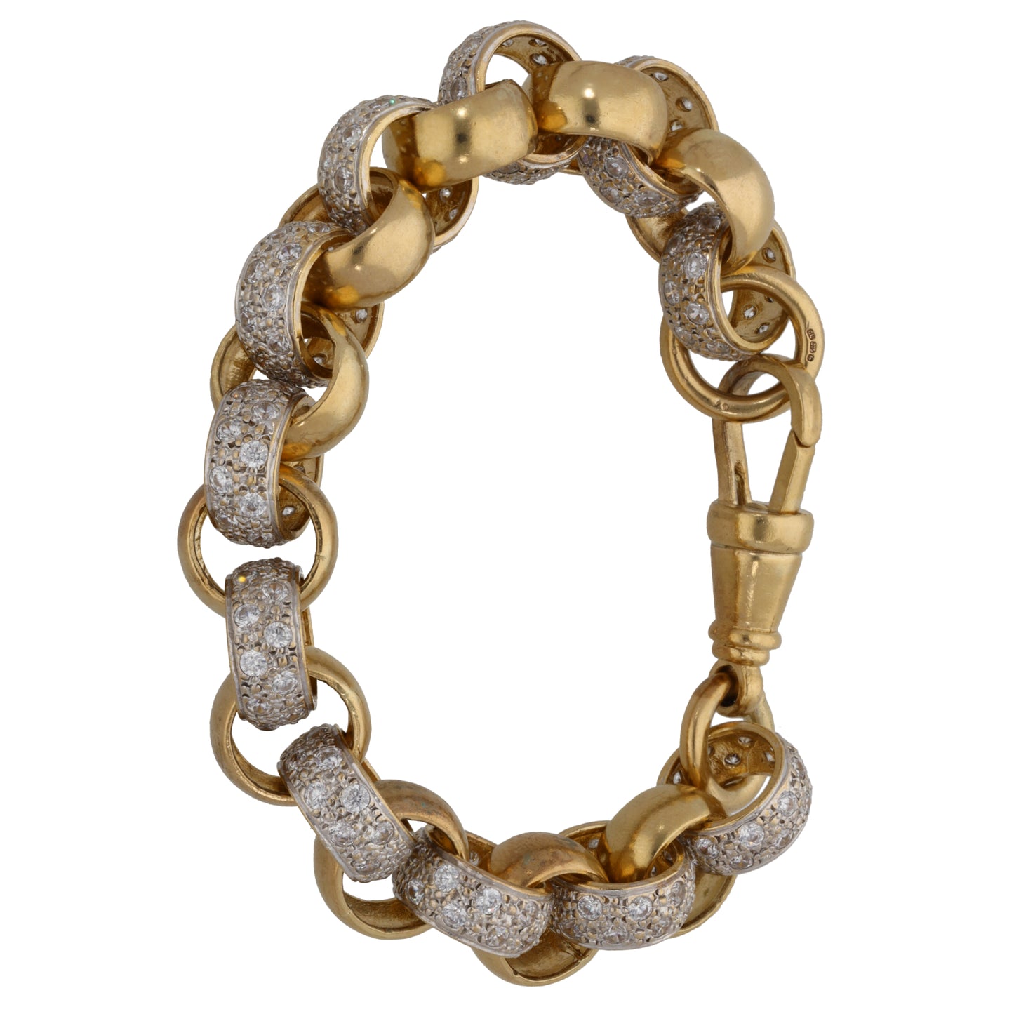 9ct Gold Cubic Zirconia Belcher Bracelet