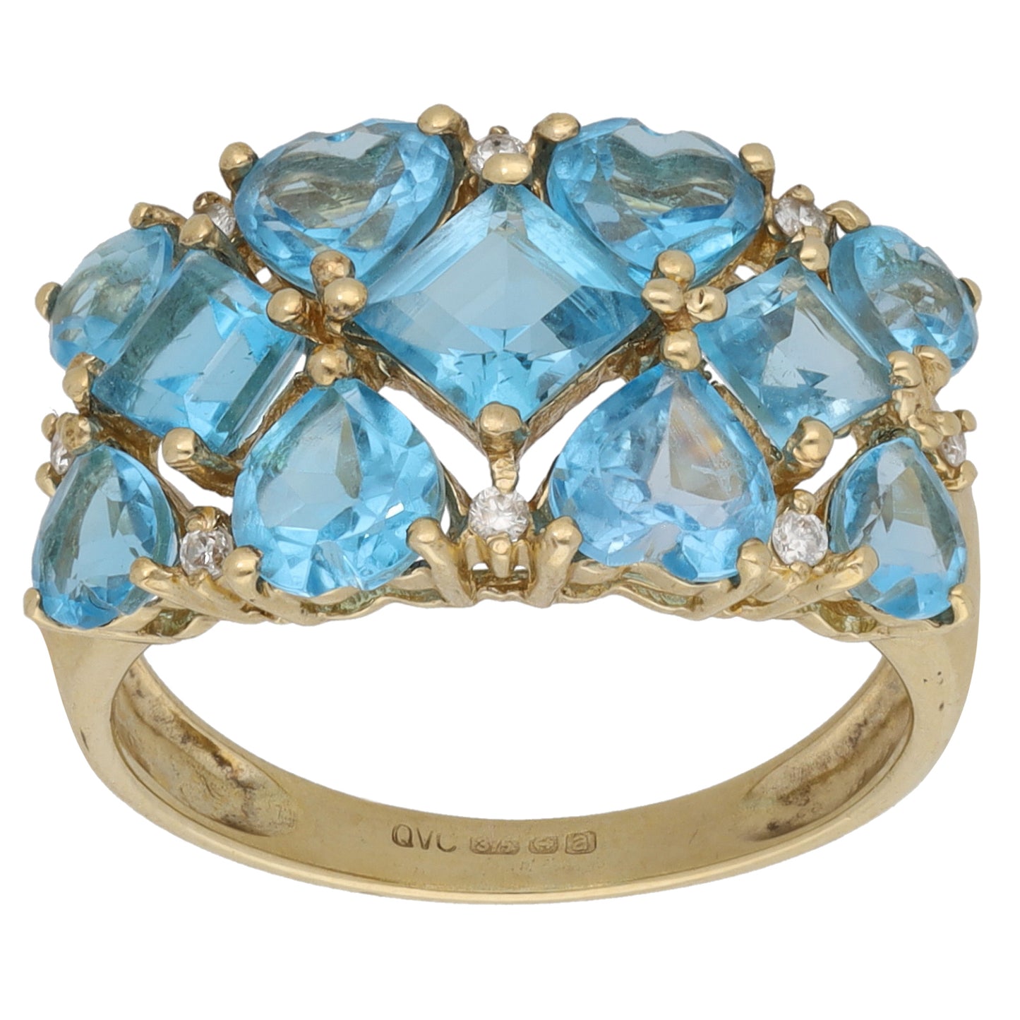 9ct Gold Topaz Dress/Cocktail Ring Size P