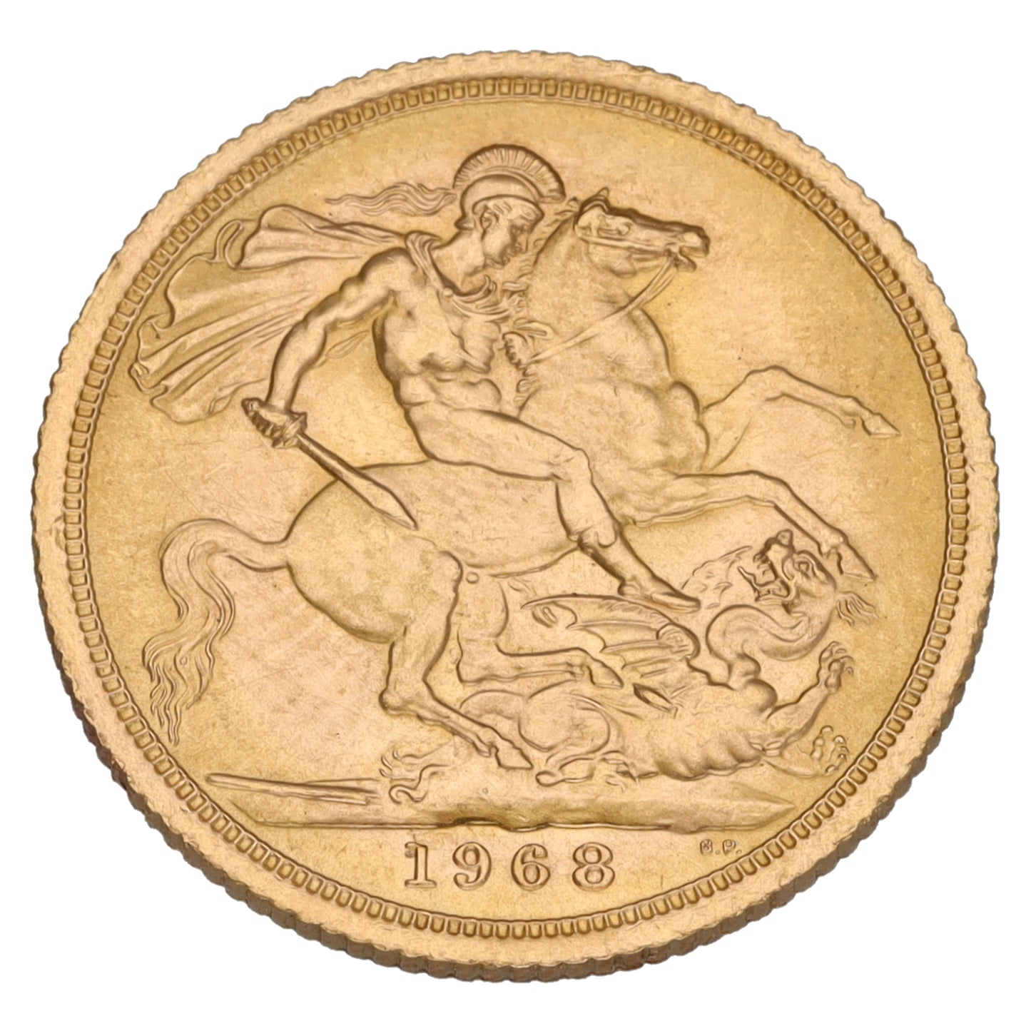 22ct Gold Queen Elizabeth II Full Sovereign Coin 1968