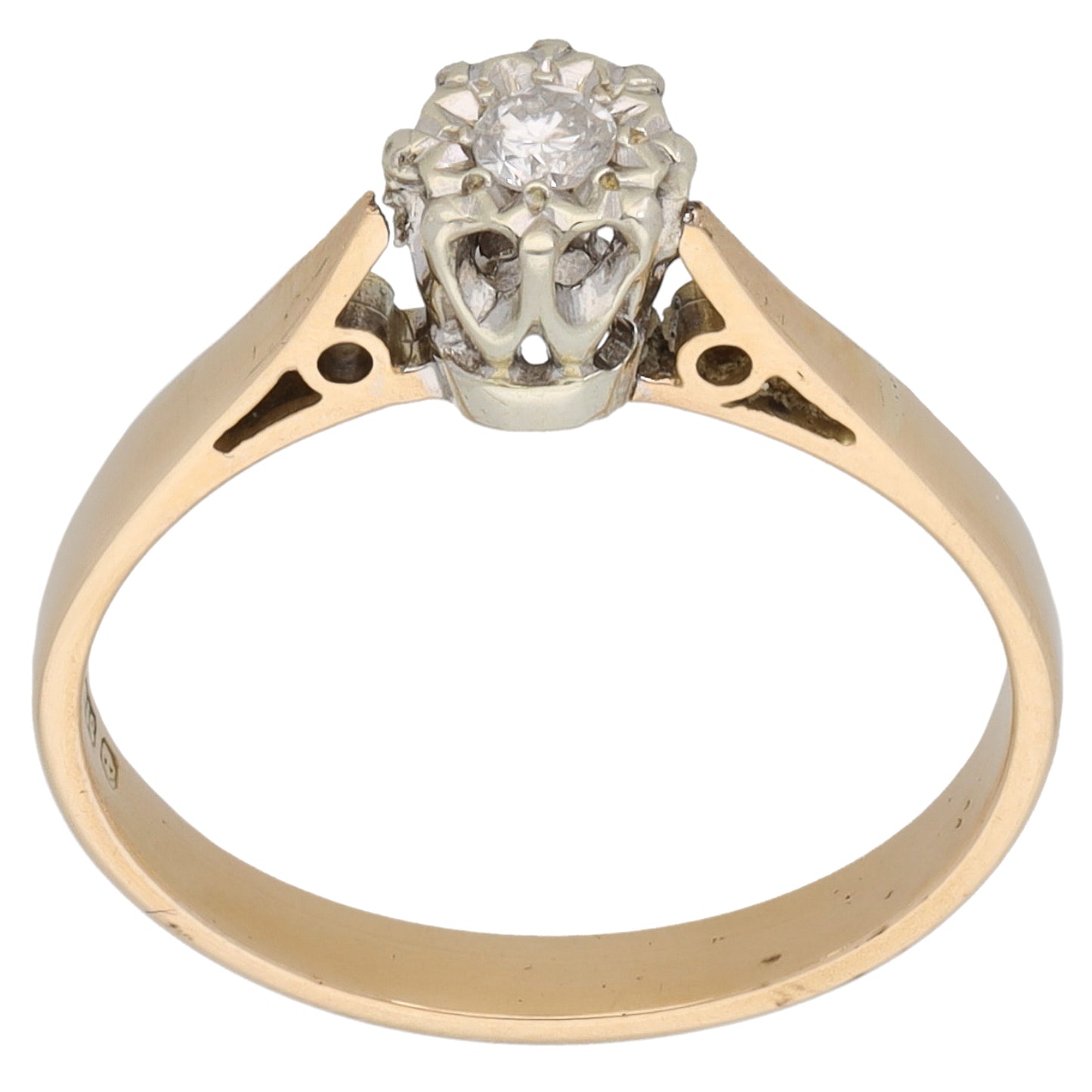 9ct Gold 0.10ct Diamond Solitaire Ring Size M