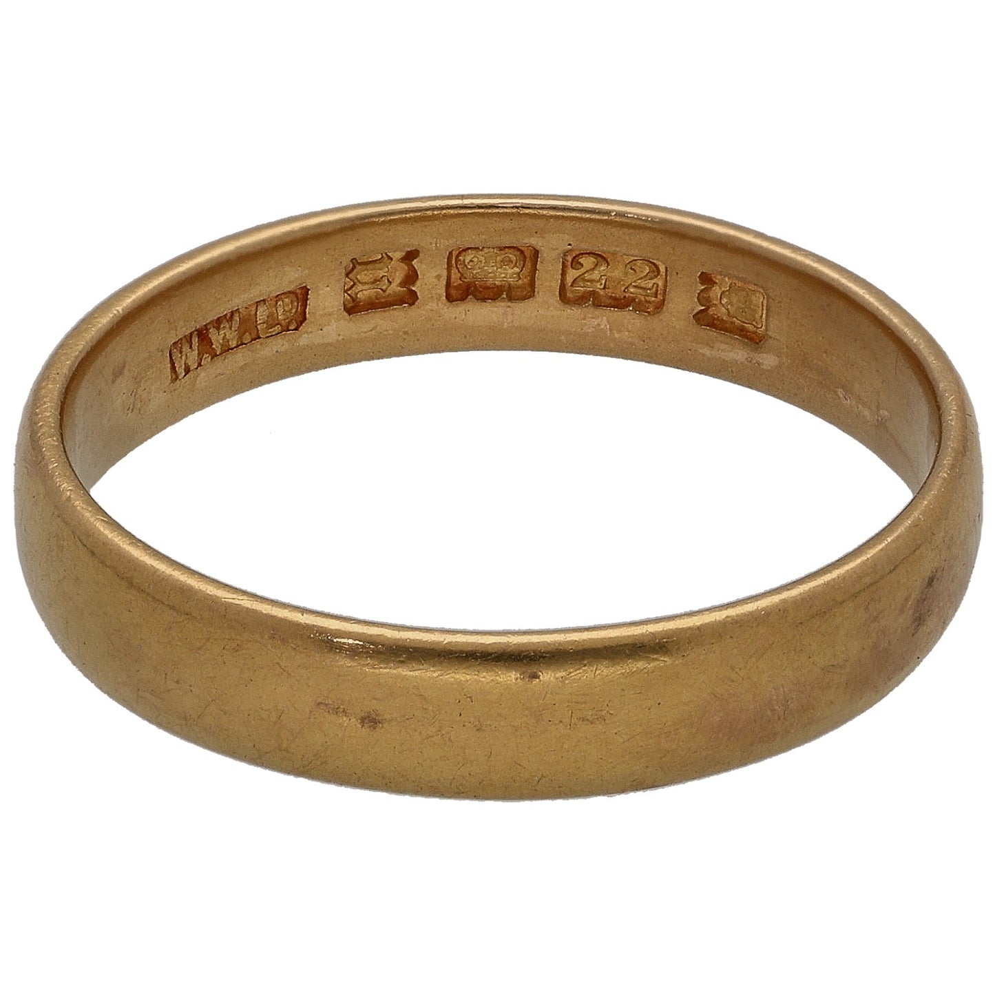 22ct Gold Plain Wedding Ring Size P