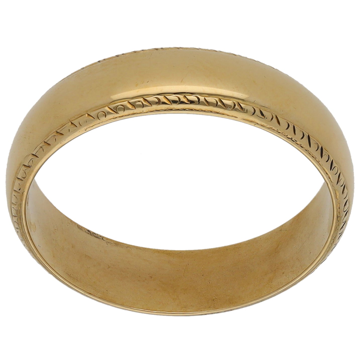 9ct Gold Patterned Wedding Ring Size N