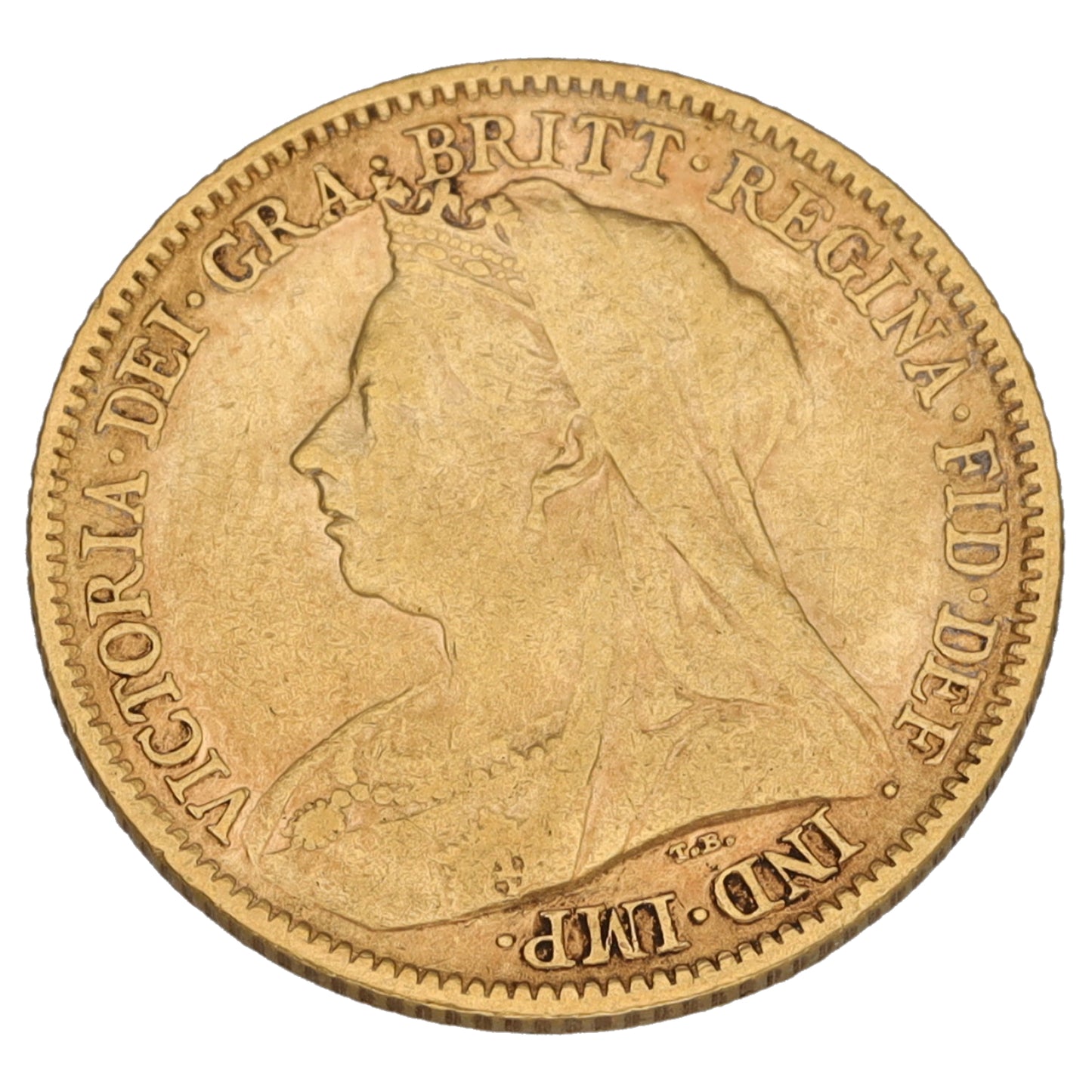 22ct Gold Queen Victoria Half Sovereign Coin 1901