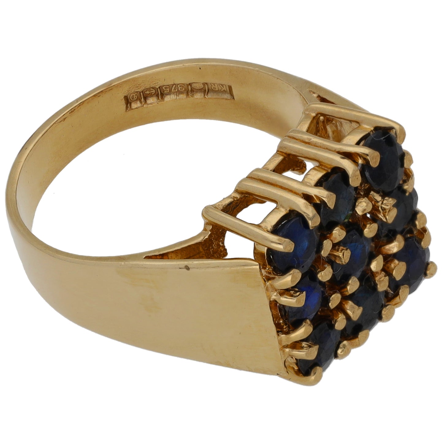 9ct Gold Sapphire Dress/Cocktail Ring Size O