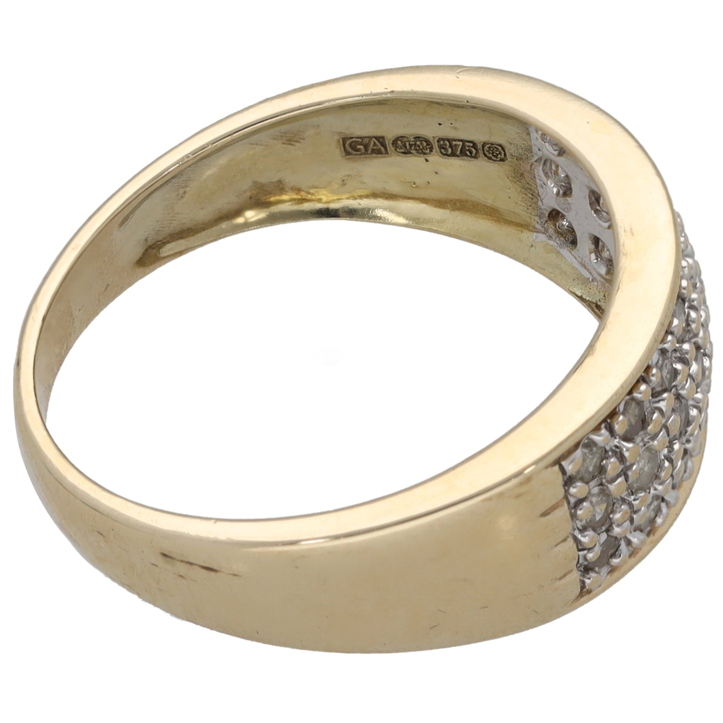 9ct Gold 0.50ct Diamond Dress/Cocktail Ring Size P