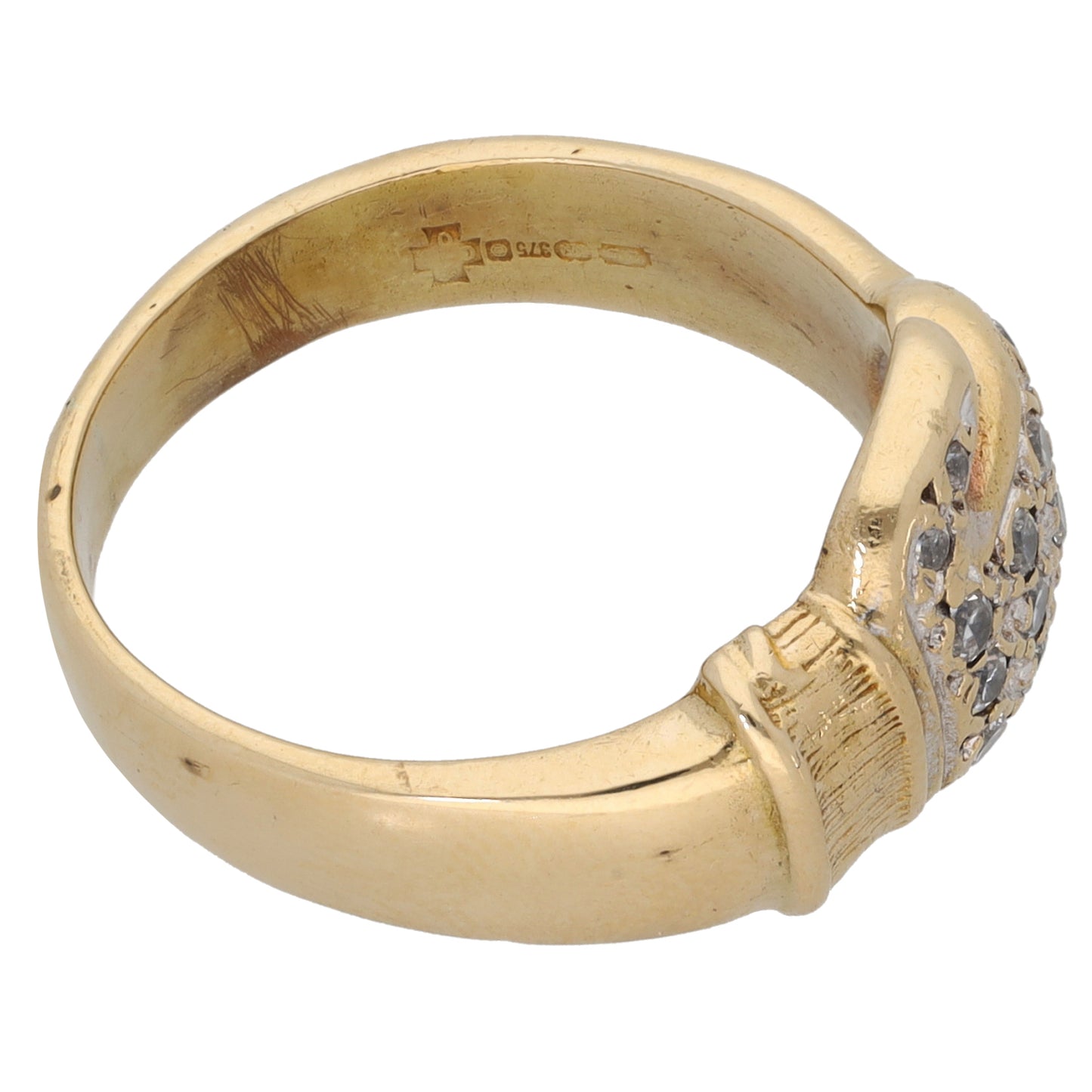 9ct Gold Cubic Zirconia Boxing Glove Ring Size R