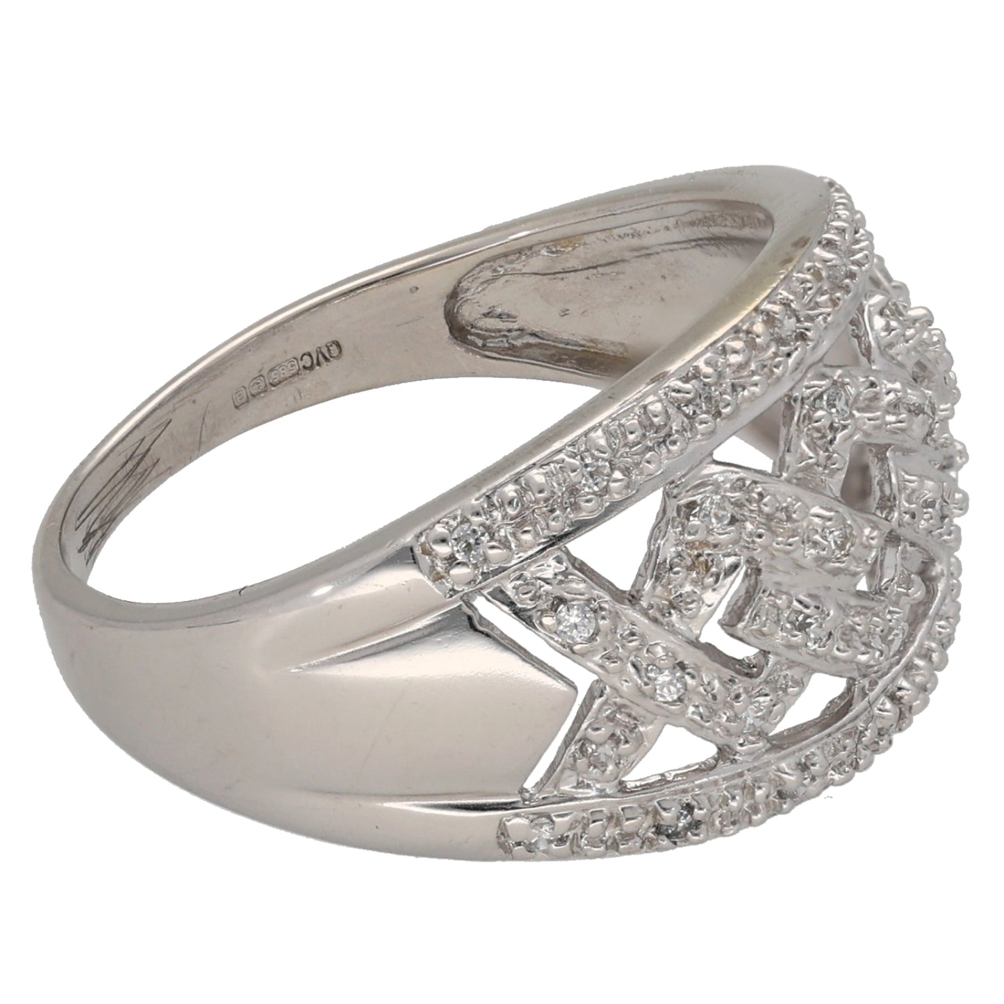 14ct Gold Cubic Zirconia Dress/Cocktail Ring Size R
