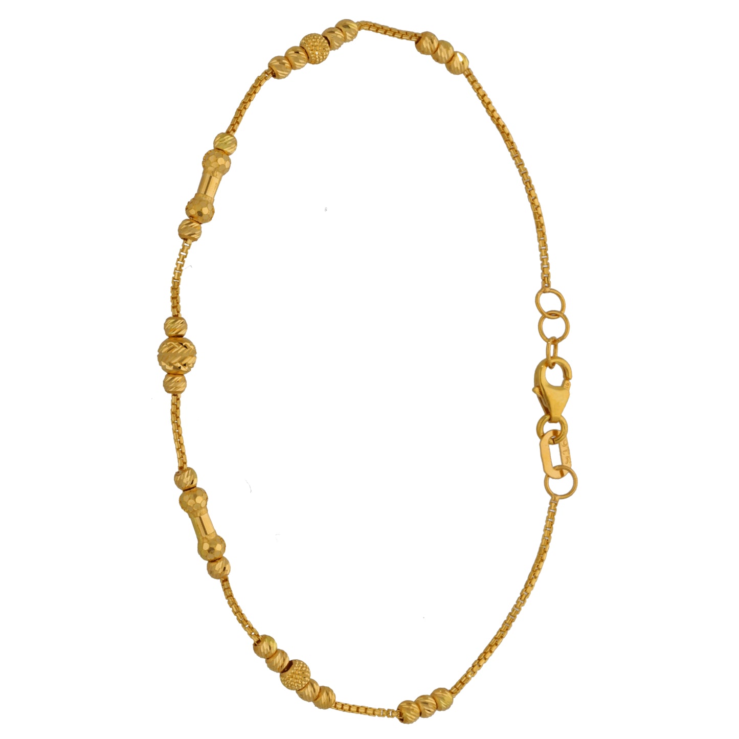 New 22ct Gold Mixed Beaded Bracelet