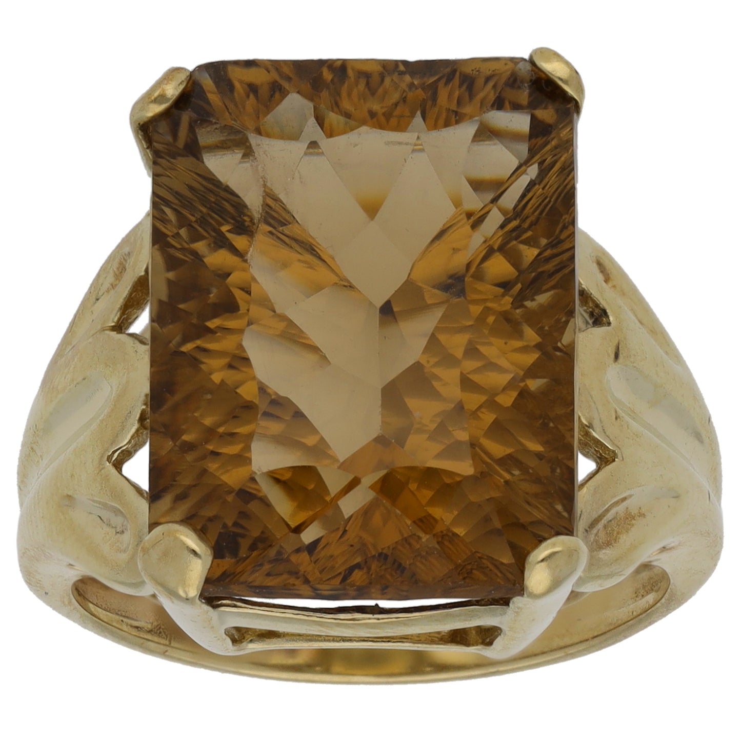 9ct Gold Citrine Single Stone Ring Size N
