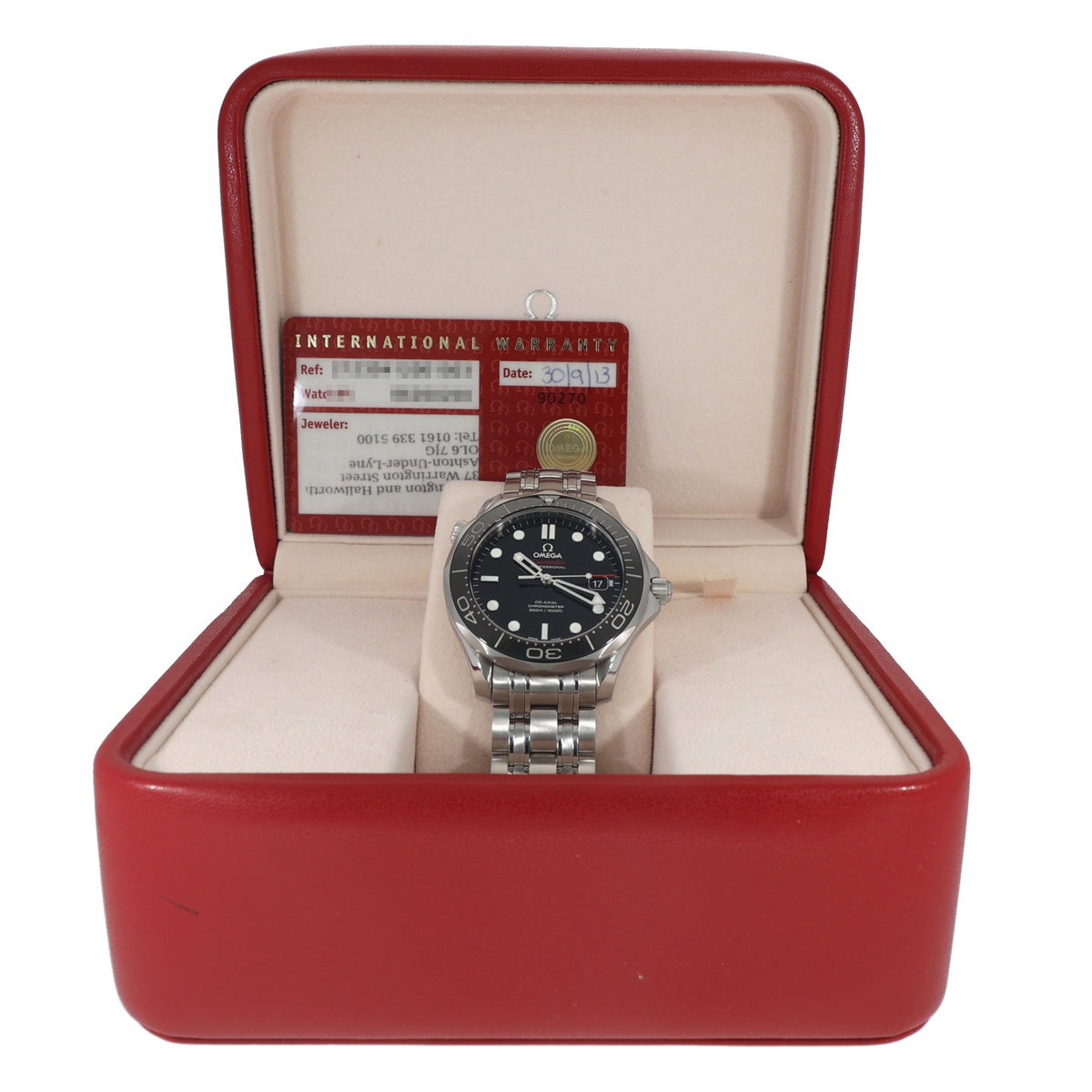 Omega Seamaster Diver 212.30.41.20.01.003 , black bezel and dial with stainless steel case and link bracelet, box
