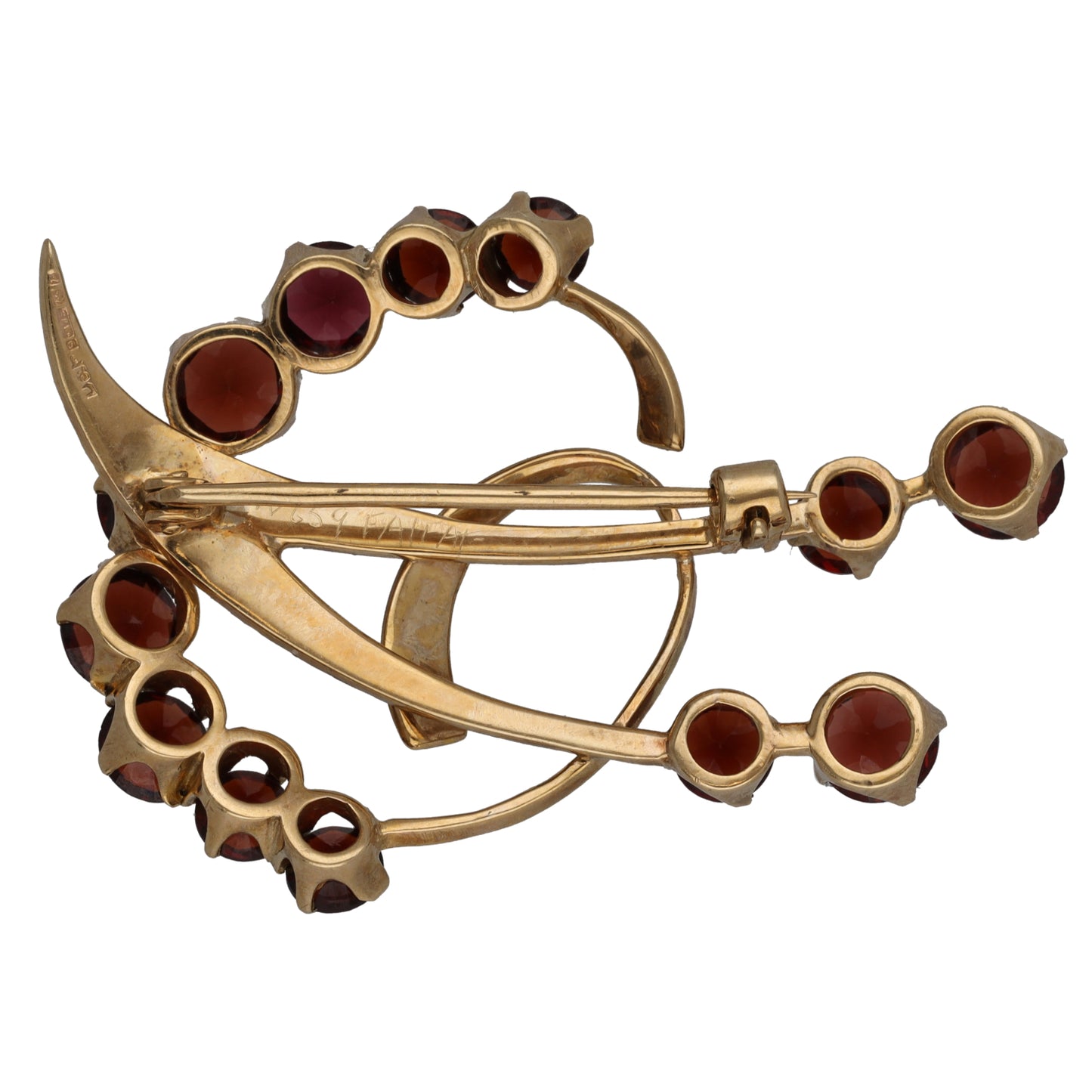 9ct Gold Garnet Dress Brooch