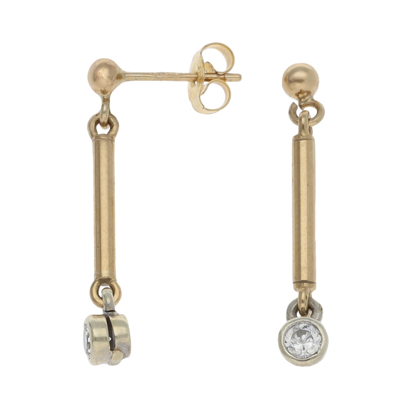 9ct Gold Cubic Zirconia Earrings & Necklace Jewellery Set