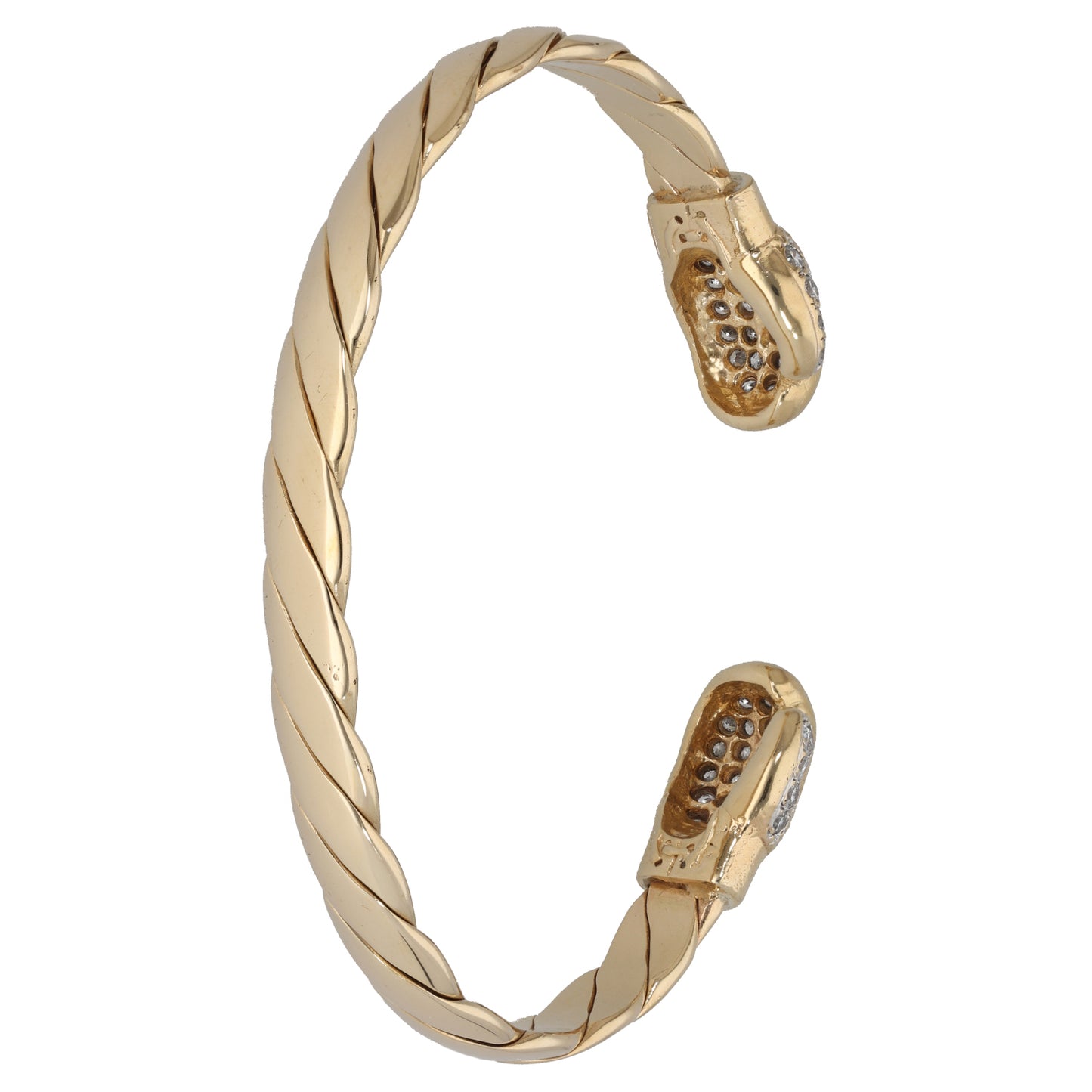 9ct Gold Cubic Zirconia Torque Bangle