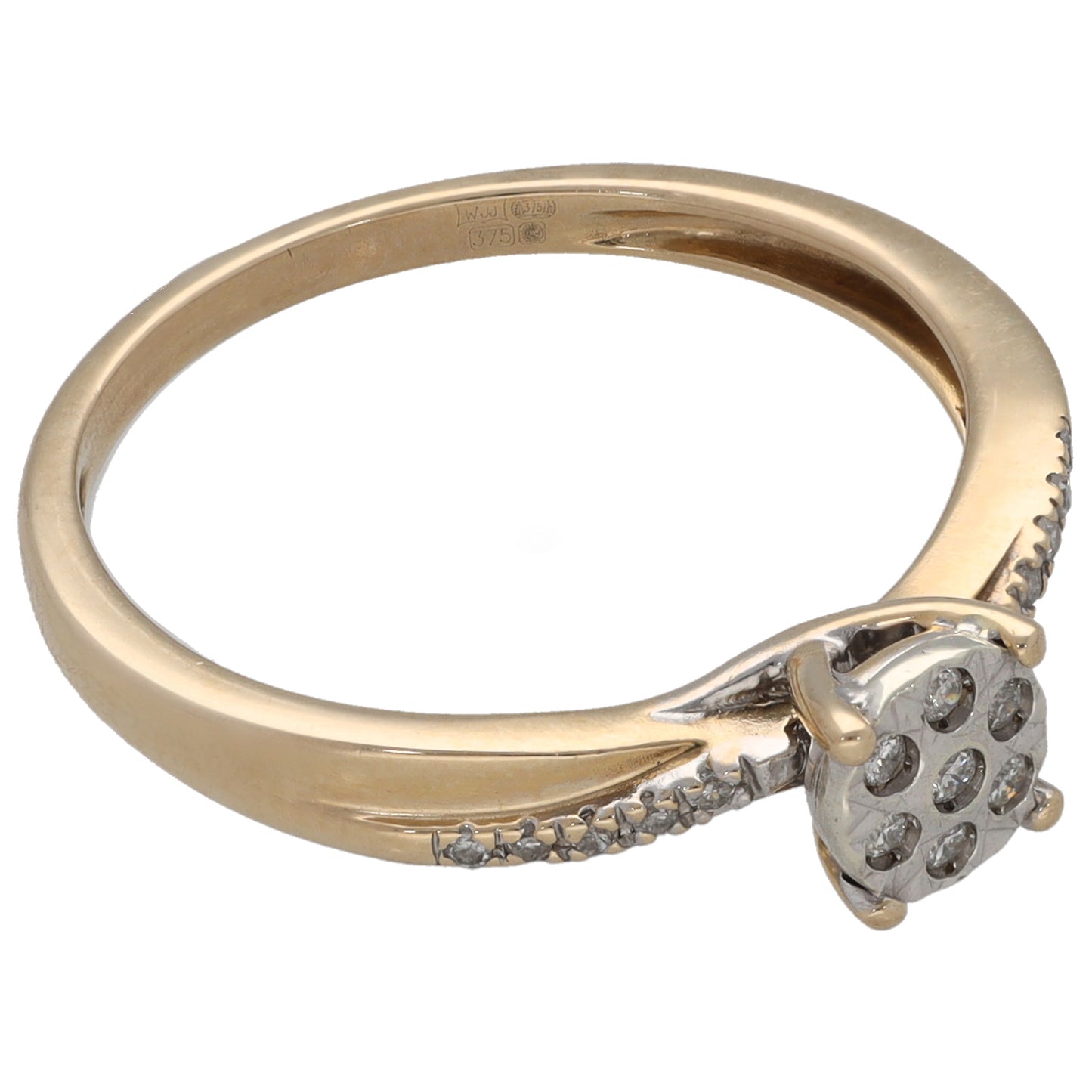 9ct Gold 0.10ct Diamond Dress/Cocktail Ring Size M