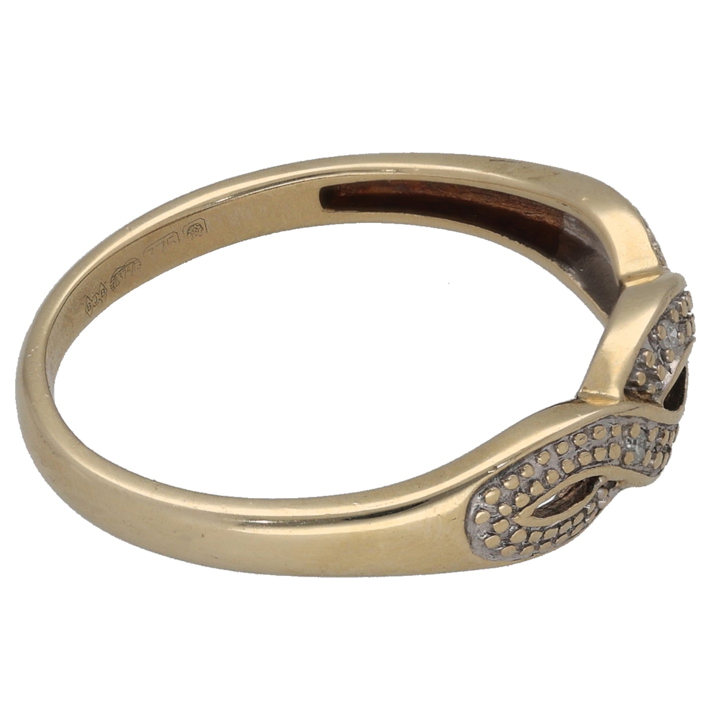 9ct Gold 0.02ct Diamond Alternative Ring Size O