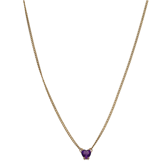 9ct Gold Amethyst Fancy Necklace 18"