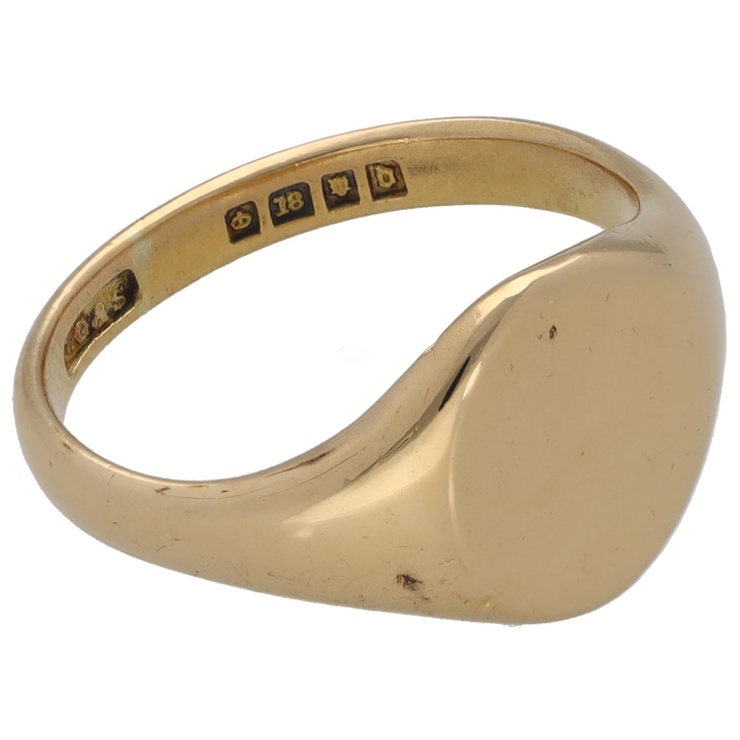18ct Gold Plain Signet Ring Size K