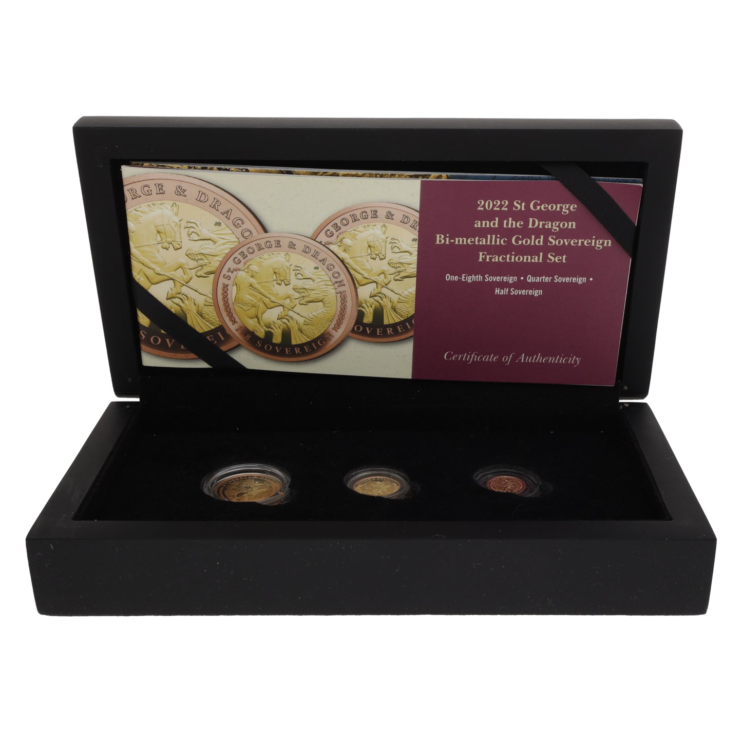 22ct Gold St George & Dragon Sovereign Coin Set 2022