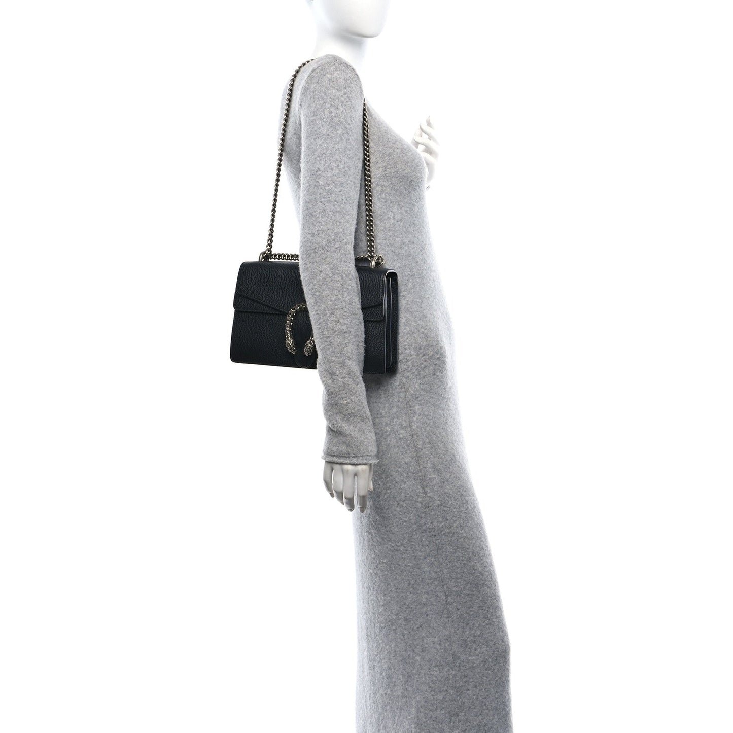 Gucci Dionysus Pebbled Calfskin Leather Bag - Black