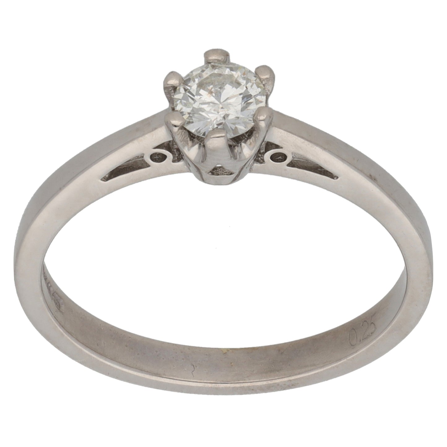 9ct White Gold 0.25ct Diamond Solitaire Ring Size N