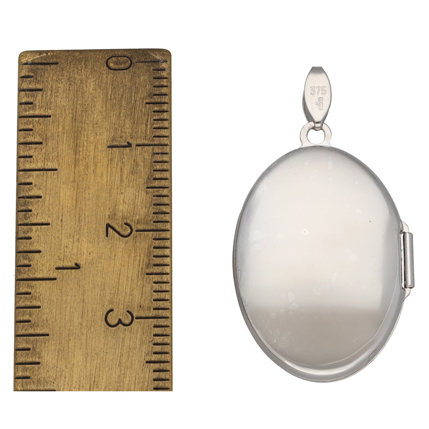 9ct White Gold 0.10ct Diamond Patterned Locket Pendant