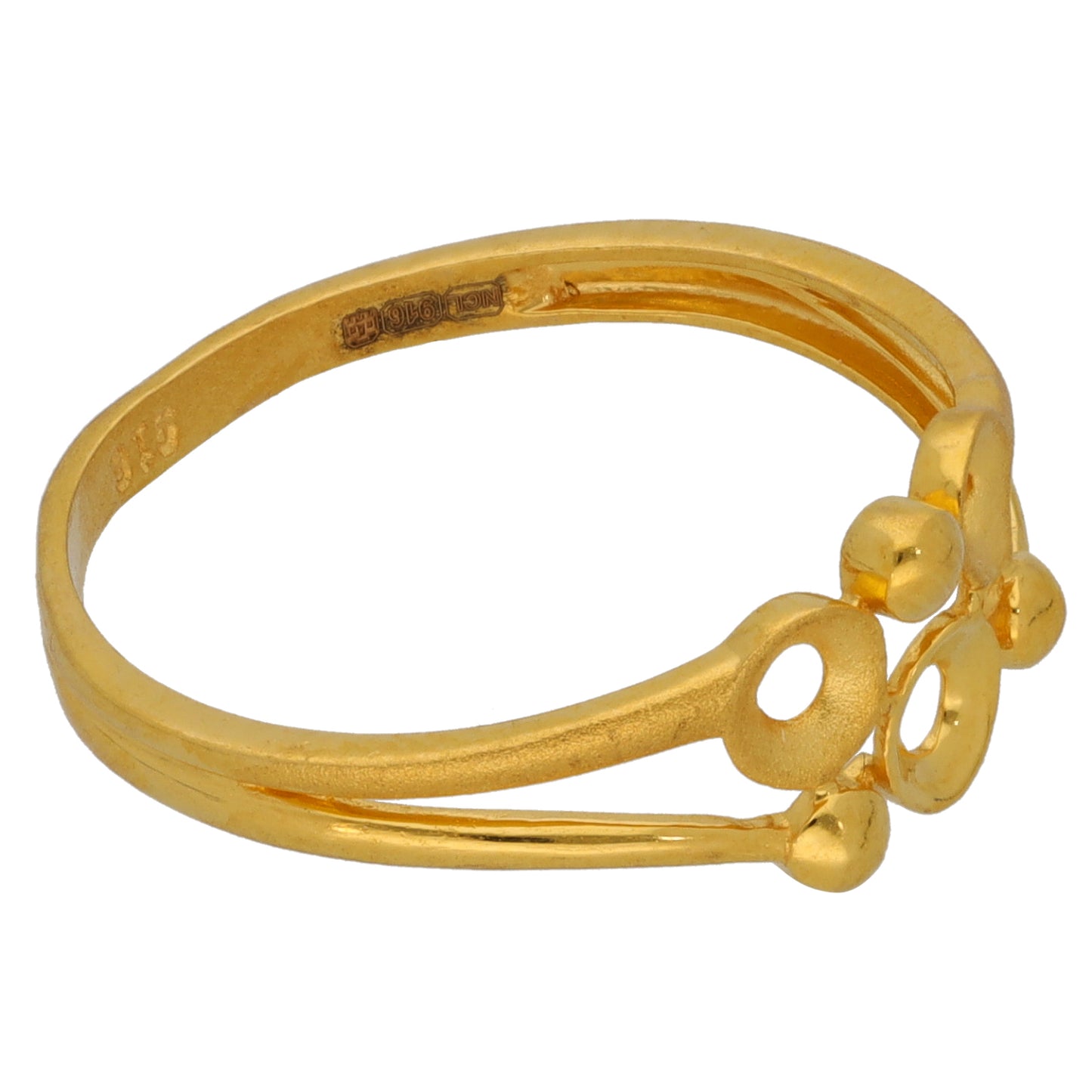 New 22ct Gold Double Line Fancy Ring Size O