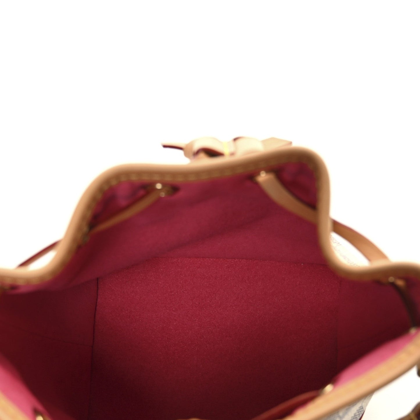 Louis Vuitton Damier Azur Vivienne Sac Nano Noe Dragon Fruit Pink Bag - White