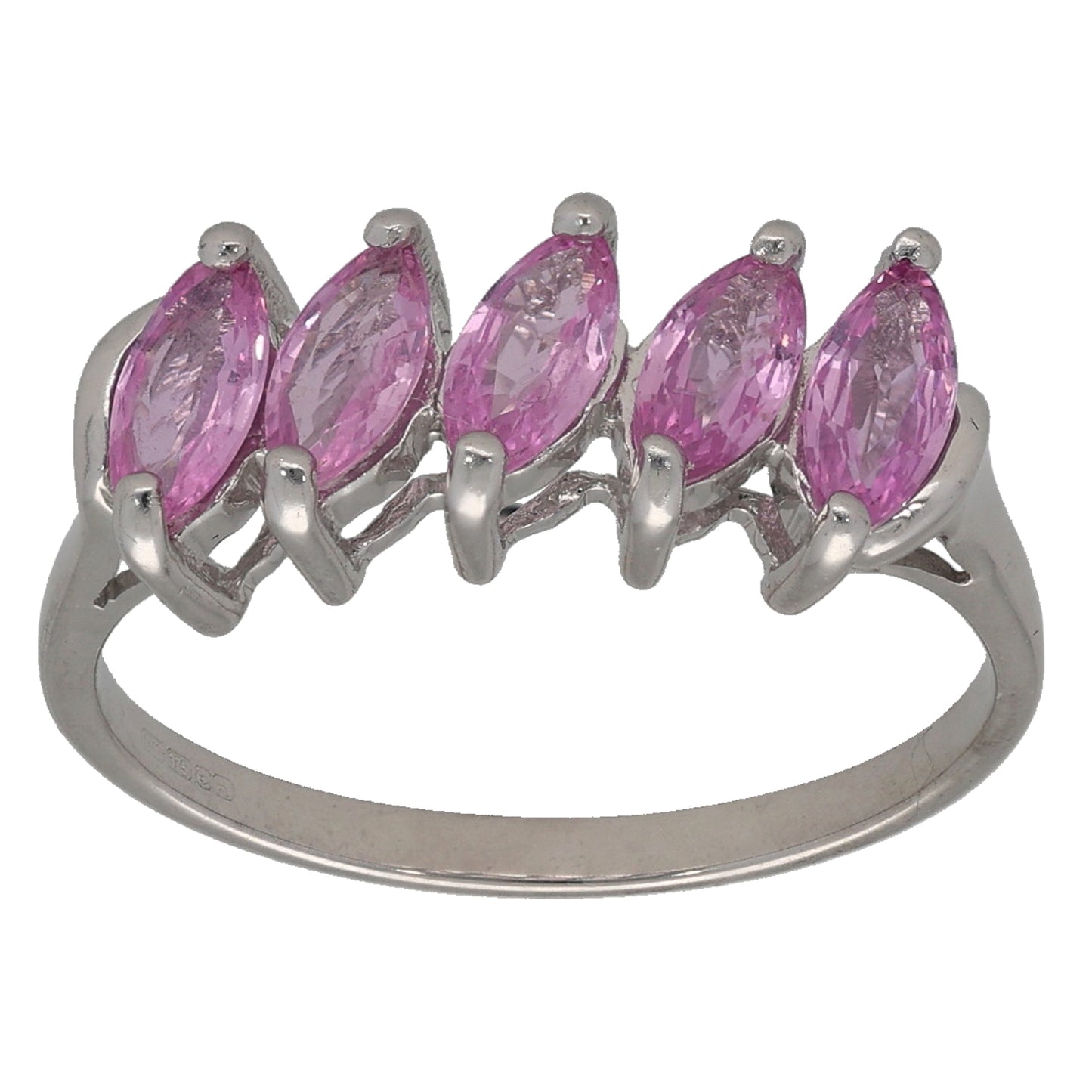 9ct White Gold Sapphire Half Eternity Ring Size N