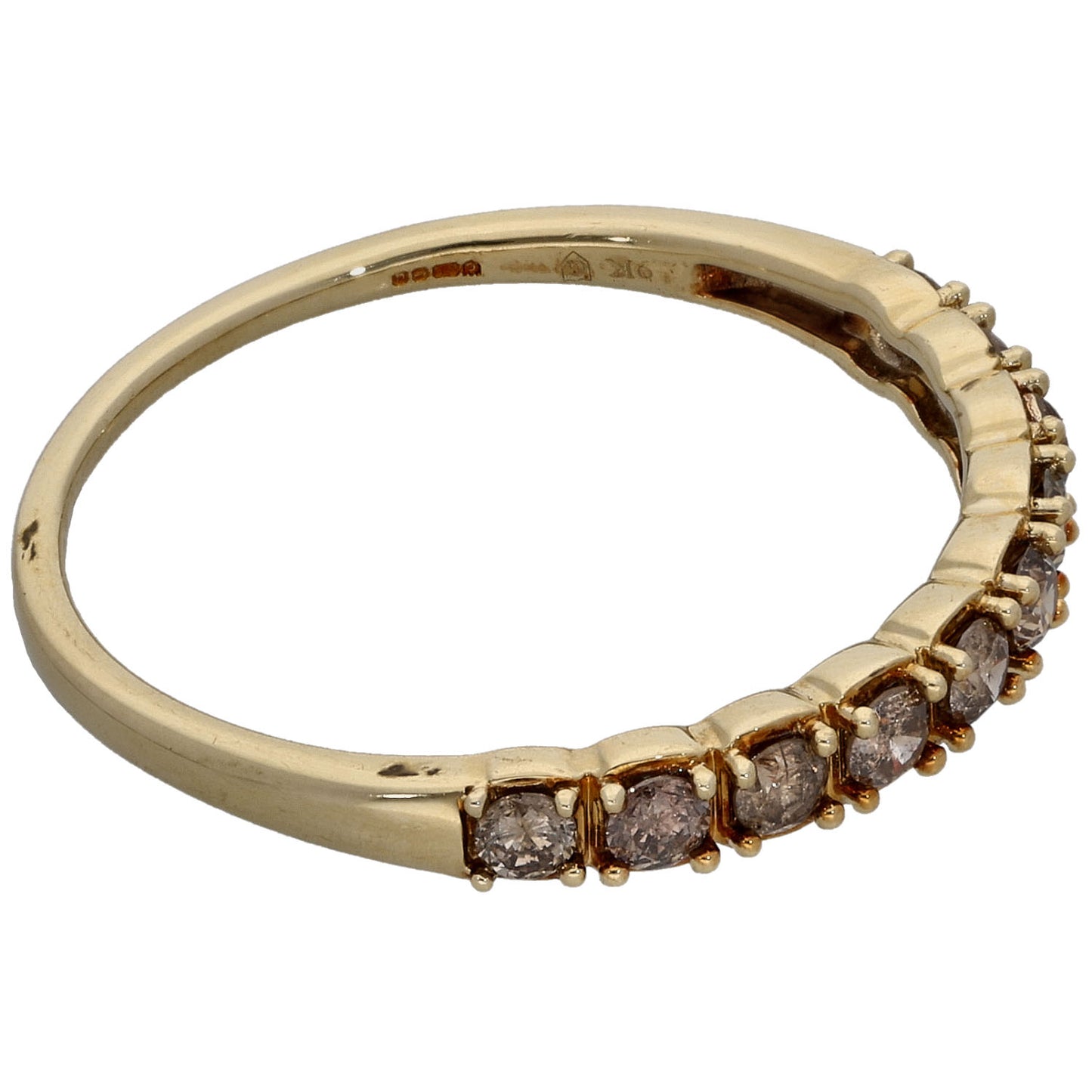 9ct Gold 0.40ct Diamond Half Eternity Ring Size S