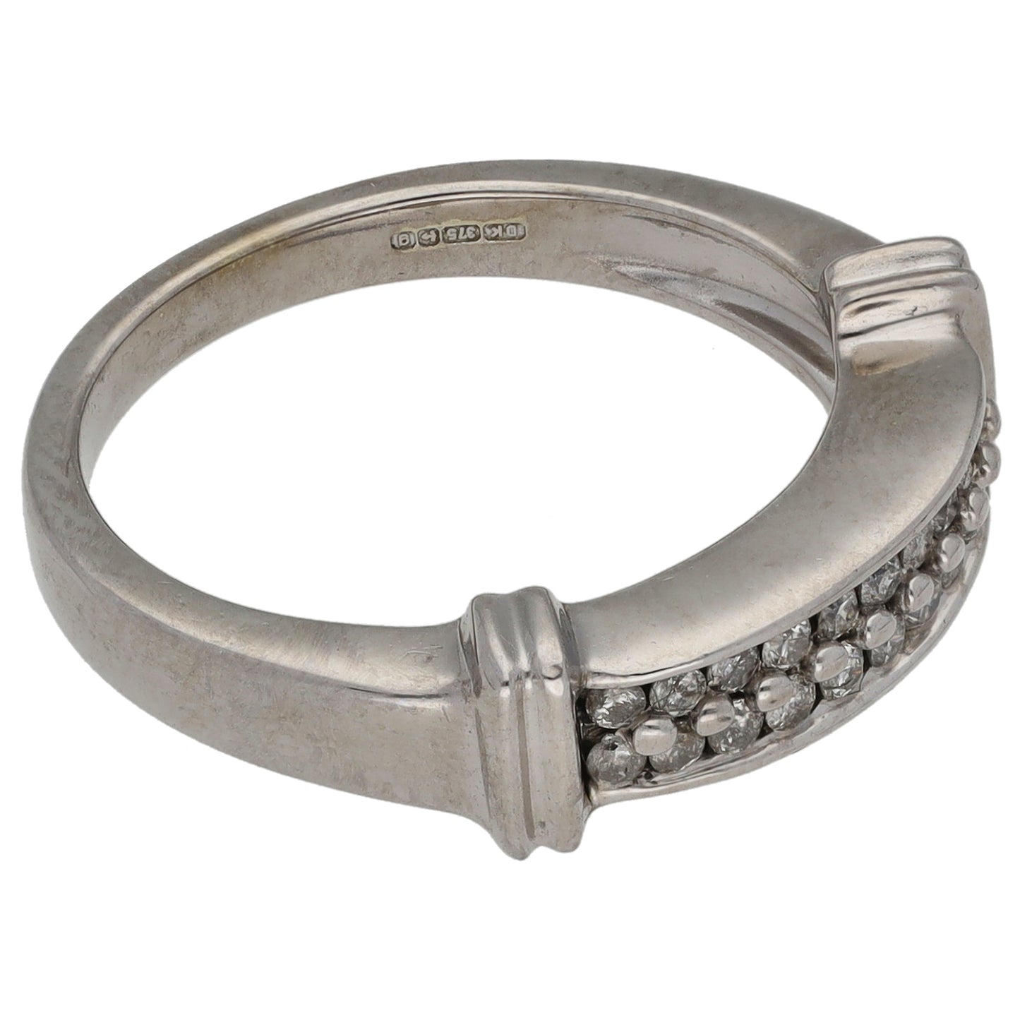 9ct White Gold 0.22ct Diamond Half Eternity Ring Size N