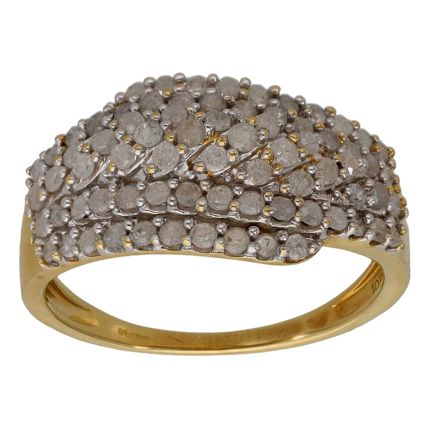 9ct Gold 0.74ct Diamond Dress/Cocktail Ring Size Q
