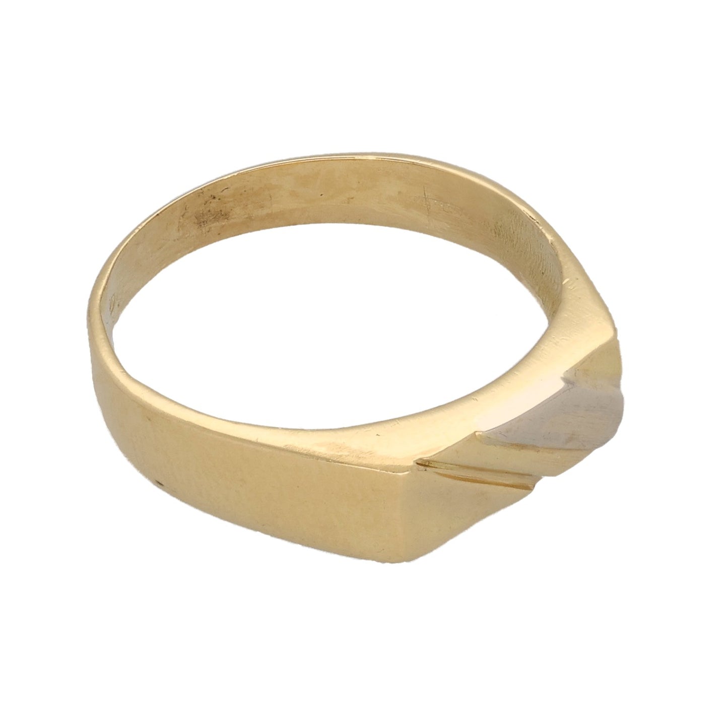 18ct Gold Patterned Signet Ring Size T