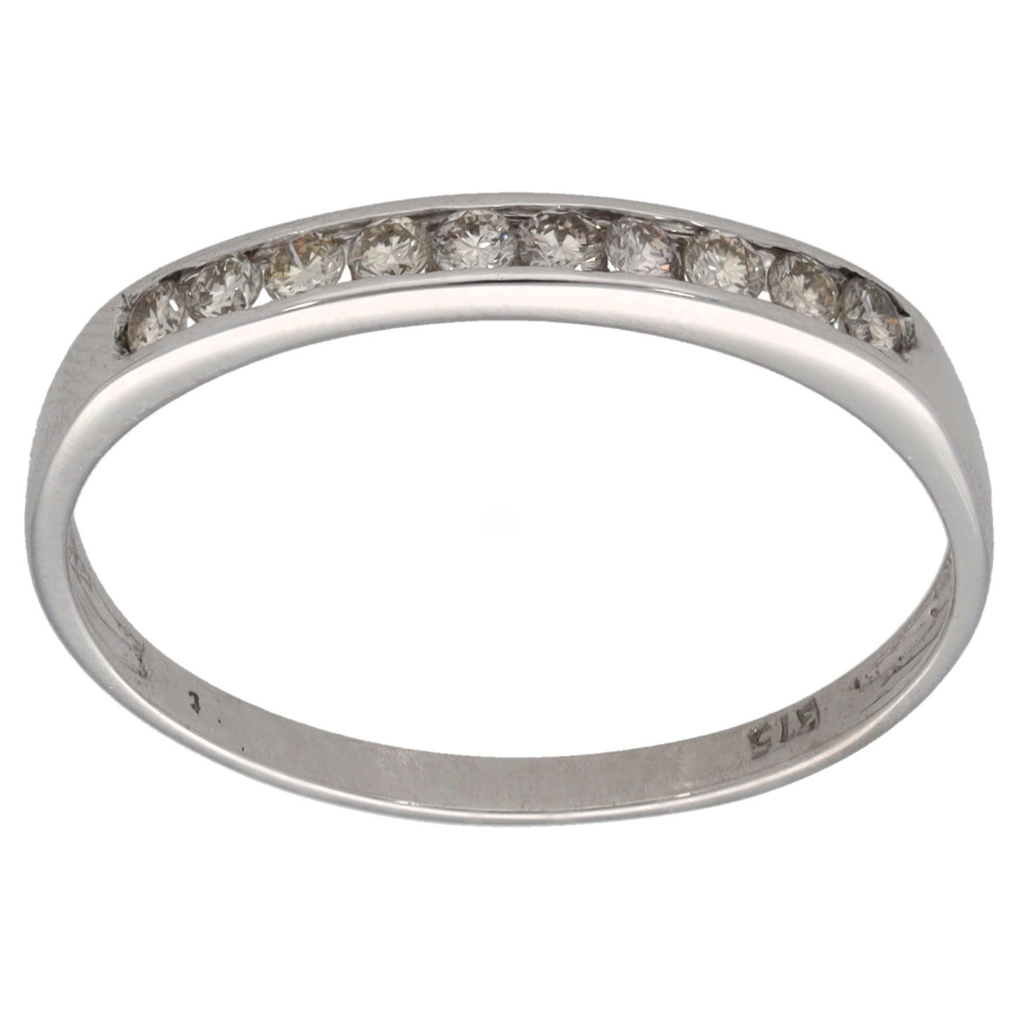 9ct White Gold 0.20ct Diamond Half Eternity Ring Size O