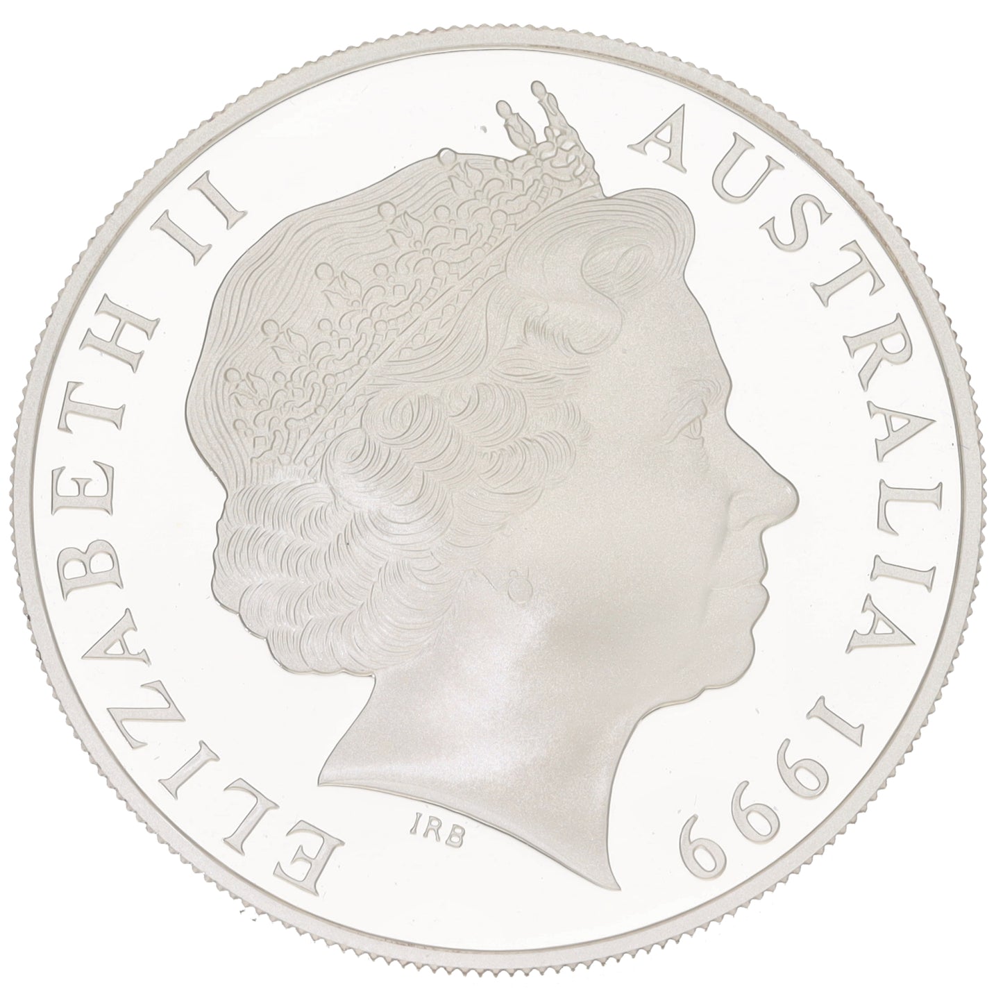 Fine Silver Overlapping Portraits Of Queen Elizabeth II One Dollar Coin 1999
