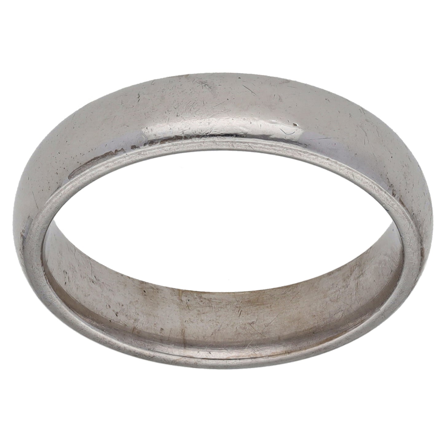 9ct White Gold Plain Wedding Ring Size L