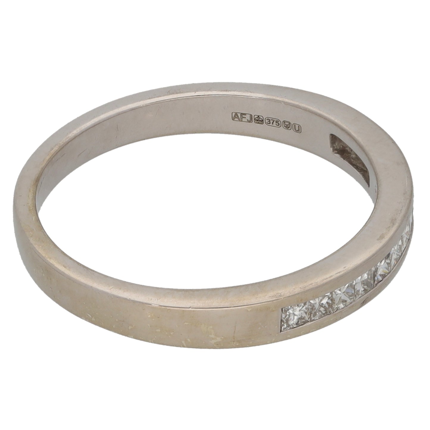 9ct White Gold 0.42ct Diamond Half Eternity Ring Size N