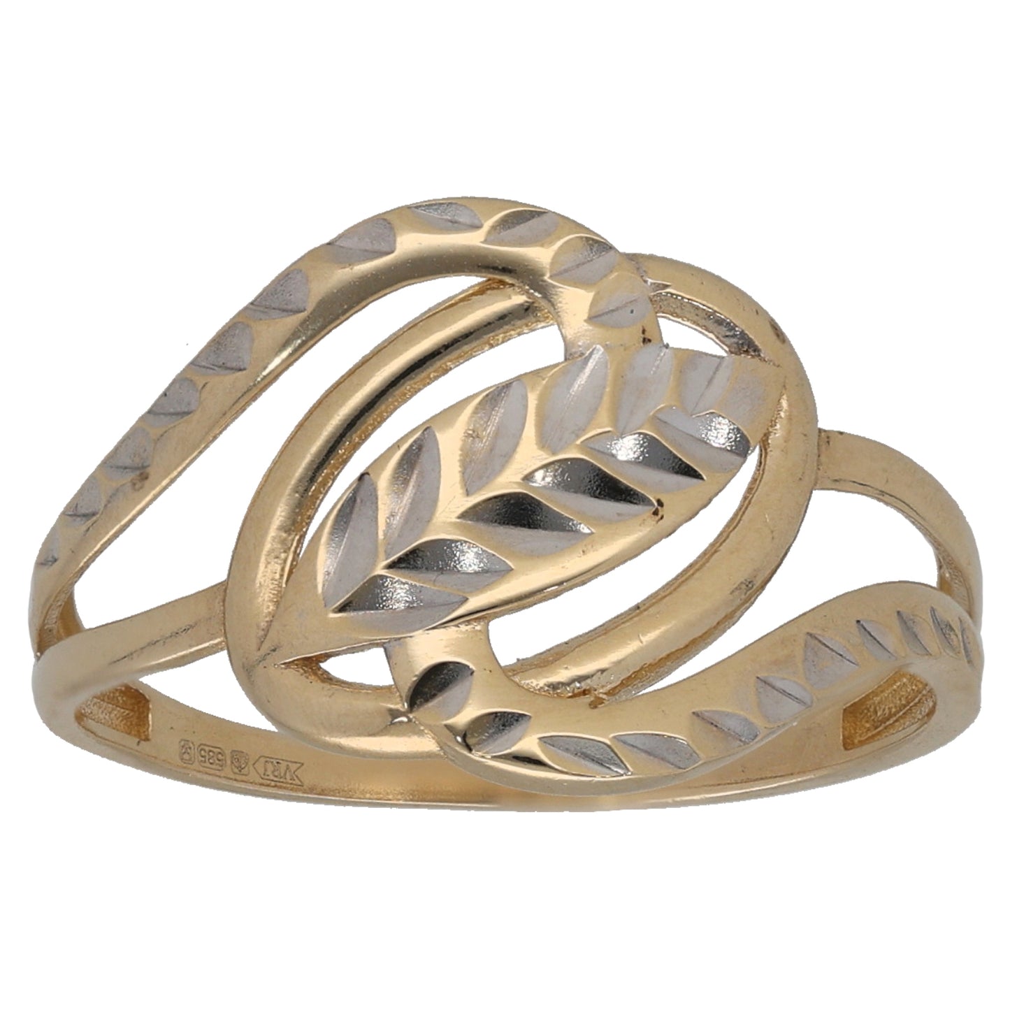 14ct Bi-Colour Gold Alternative Ring Size Q