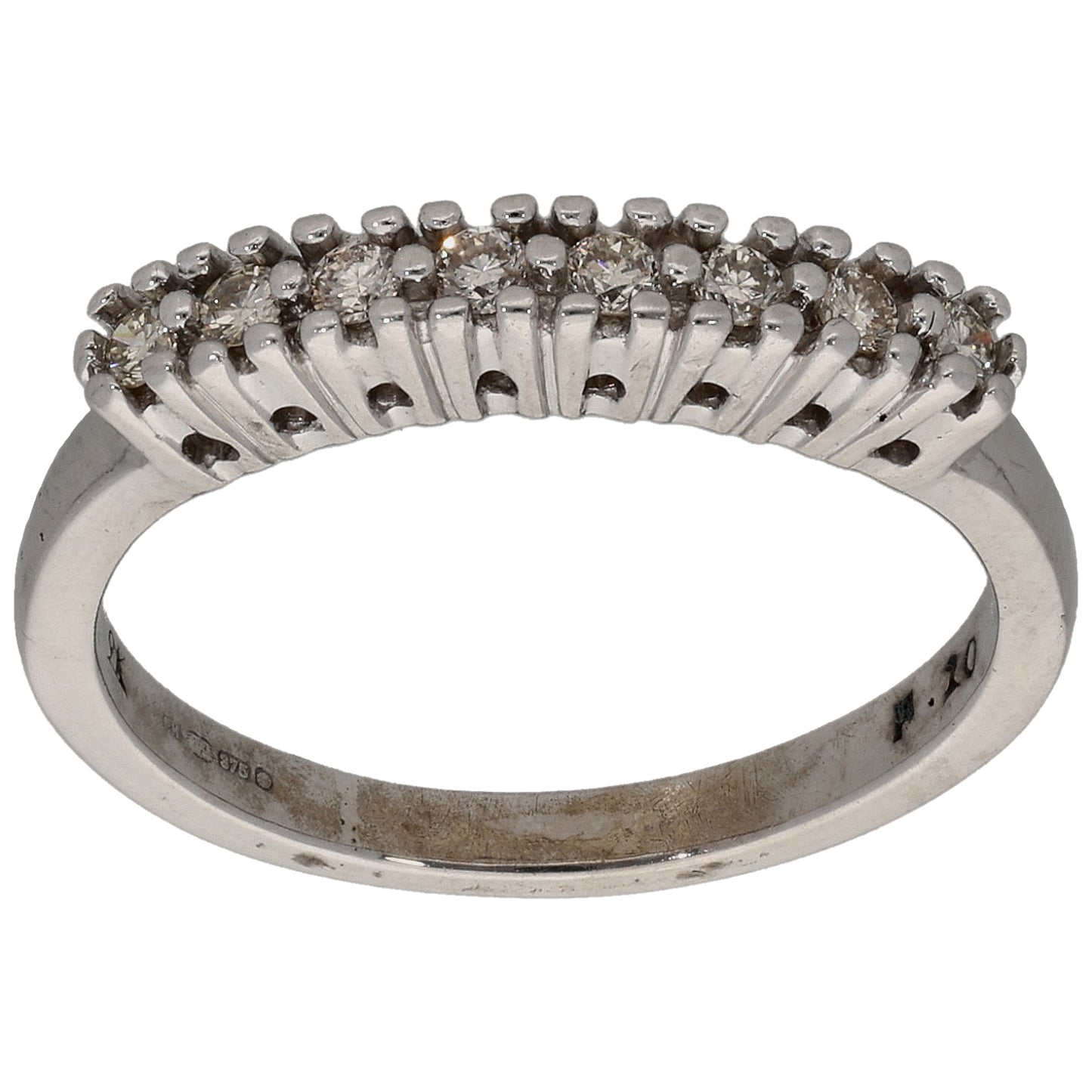 9ct White Gold 0.20ct Diamond Half Eternity Ring Size L