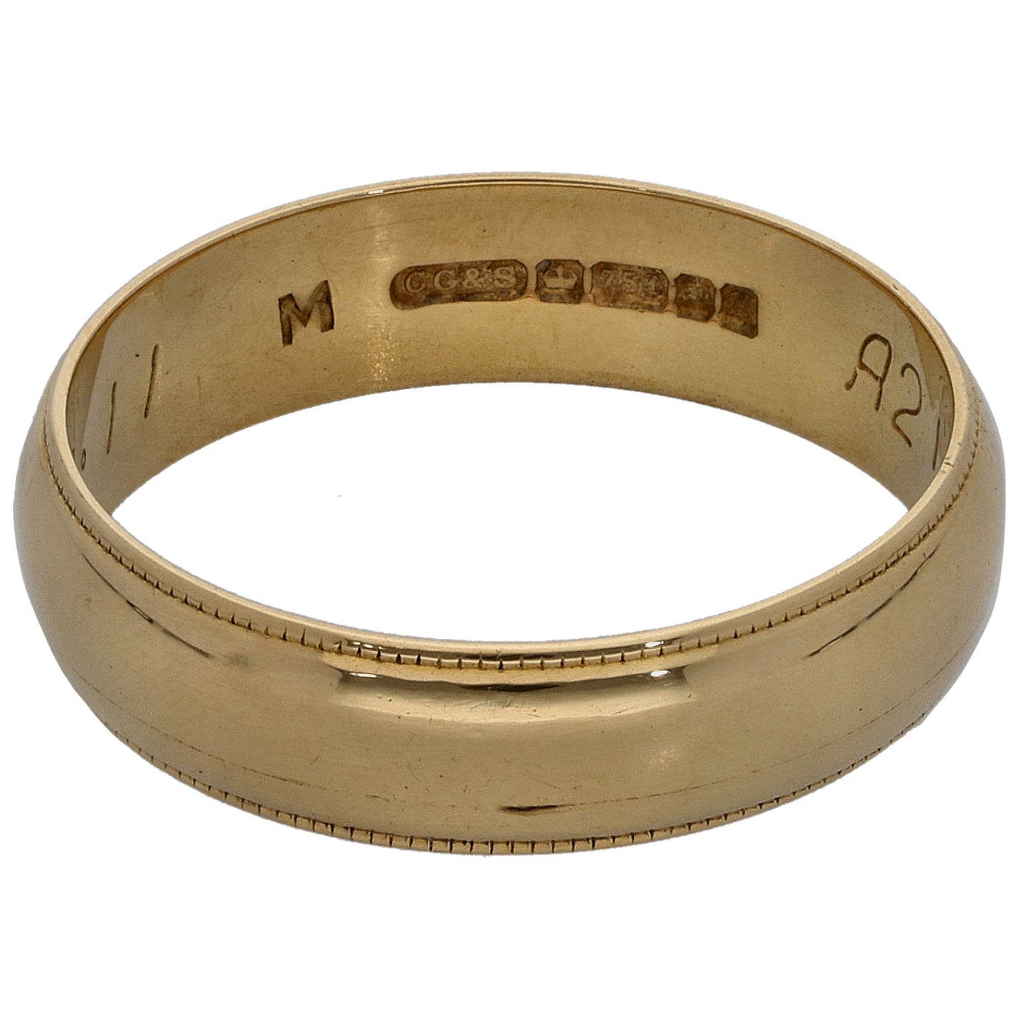 18ct Gold Plain Wedding Ring Size L