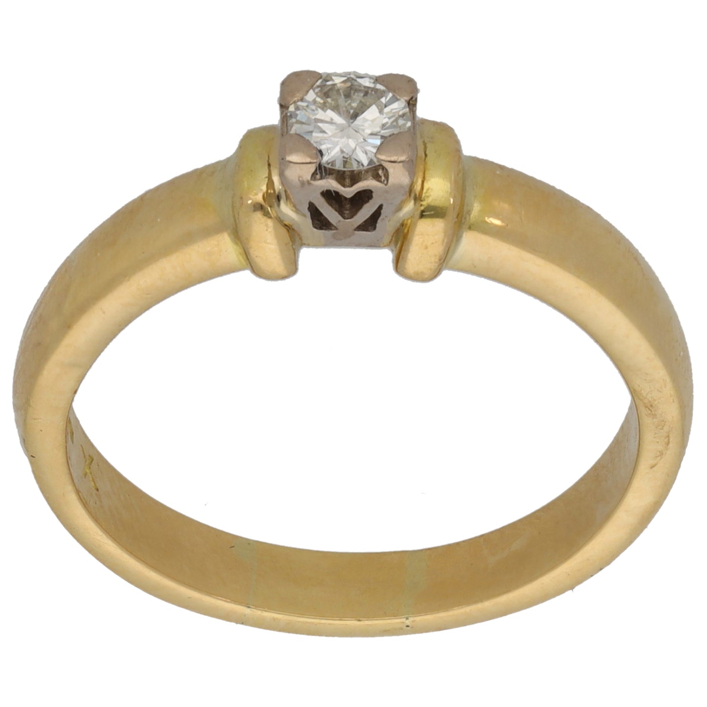 18ct Gold 0.20ct Diamond Solitaire Ring Size P