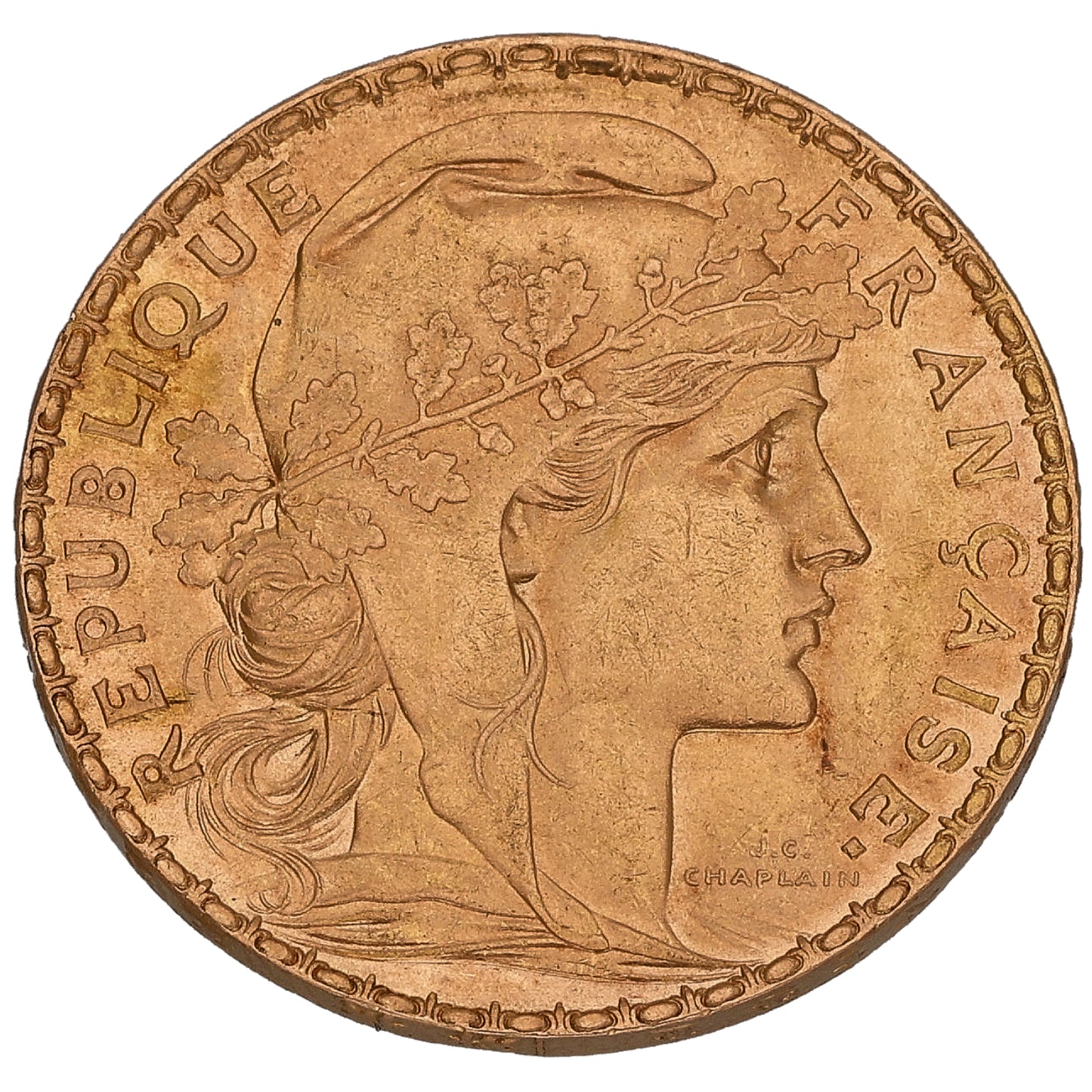 22ct Gold French 20 Francs Coin 1907