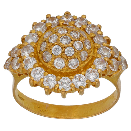 22ct Gold Cubic Zirconia Dress/Cocktail Ring Size P