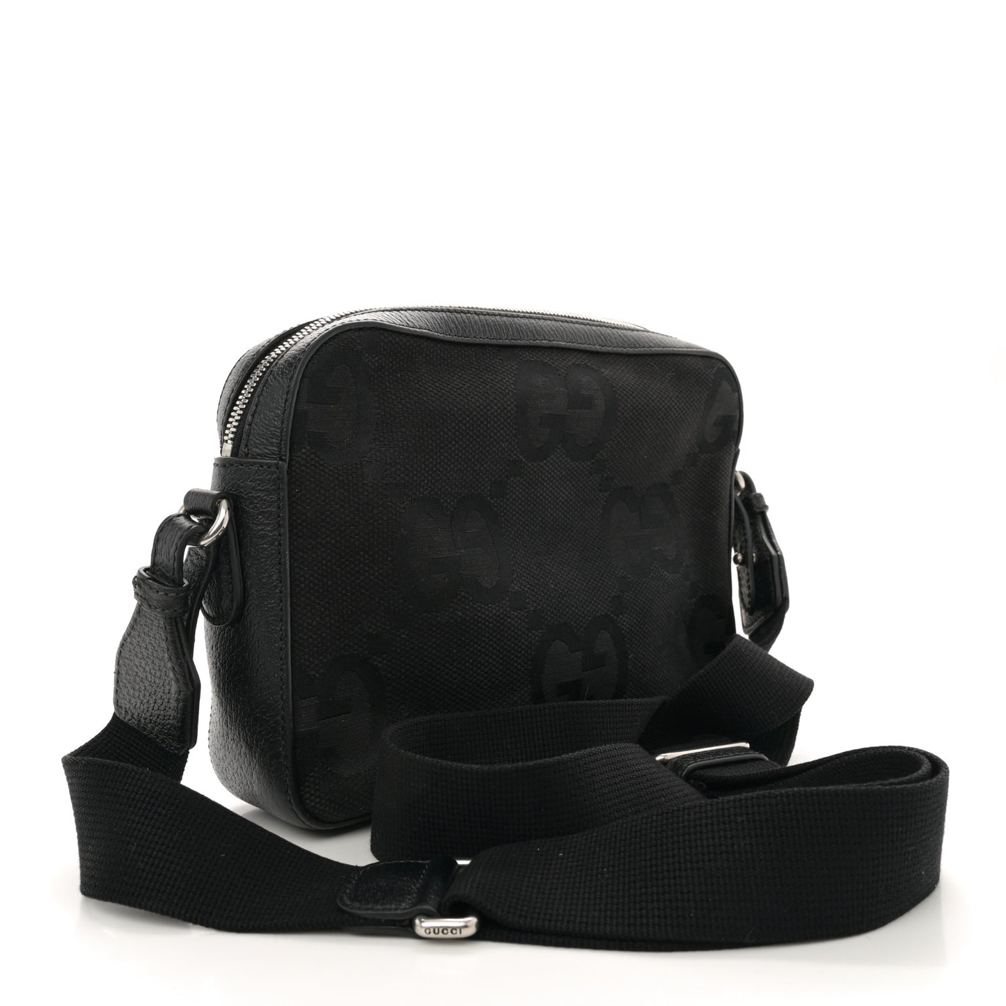 Gucci Jumbo GG Messenger Canvas Bag - Black