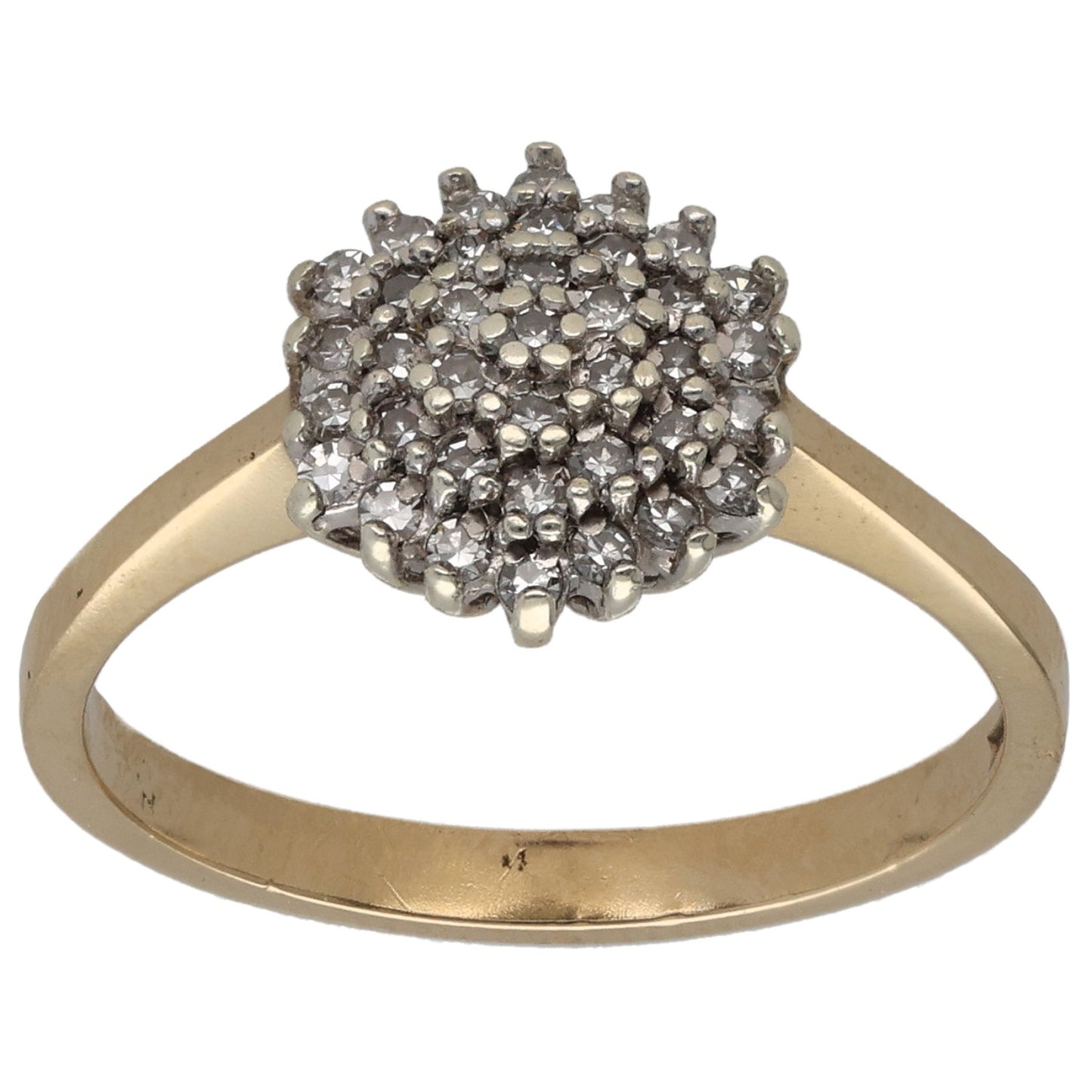 9ct Gold 0.185ct Diamond Cluster Ring Size M