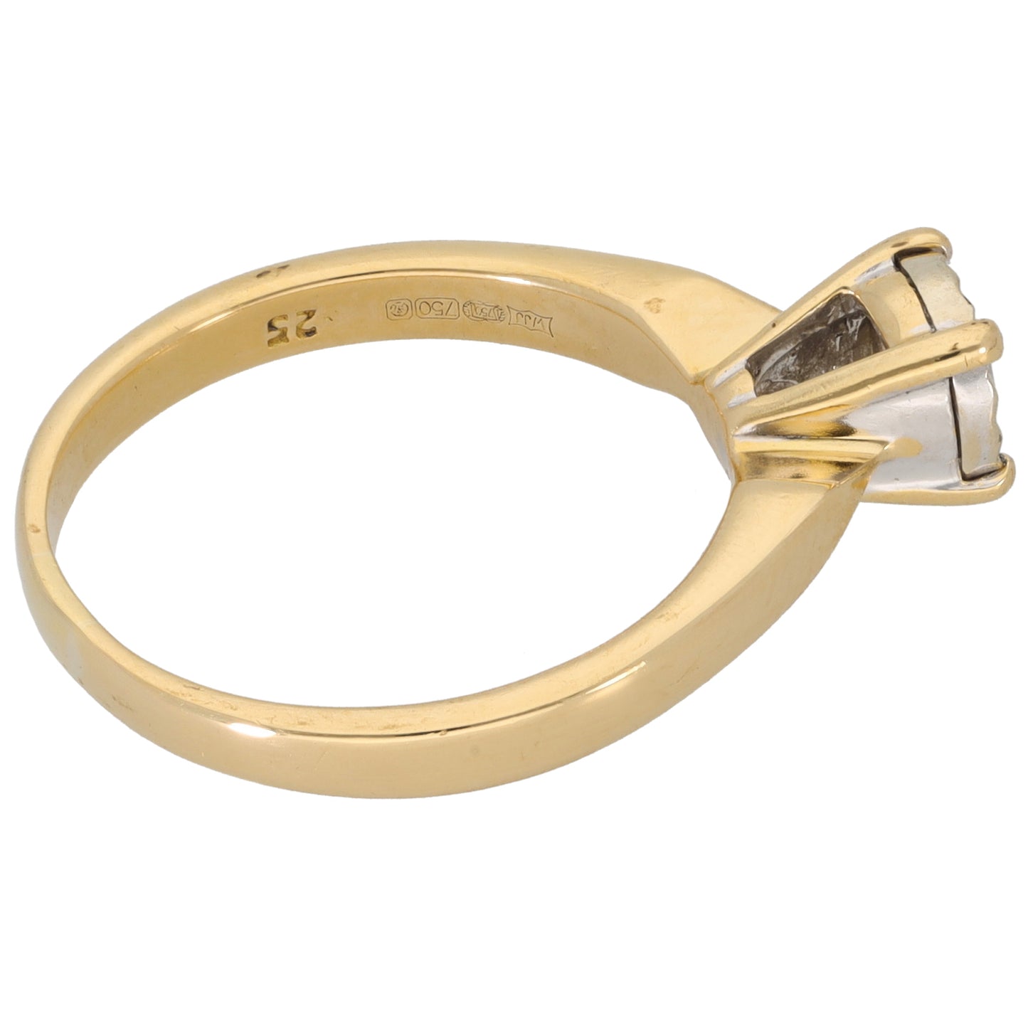 18ct Gold 0.25ct Diamond Solitaire Ring Size M